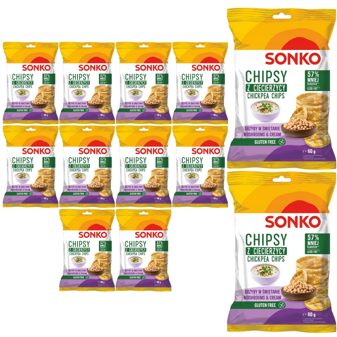 Sonko Chipsy s houbovou příchutí ve smetaně 60g x 12 kusů