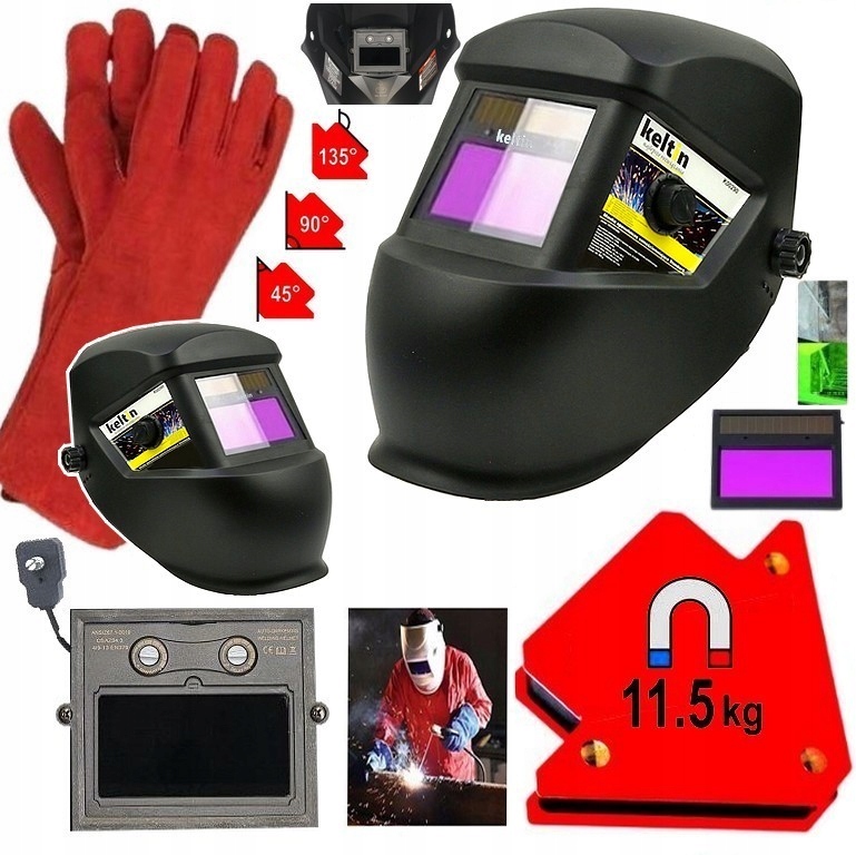 Maska Spawalnicza Przyłbica Samościemniająca Keltin Do Spawania Rękawice