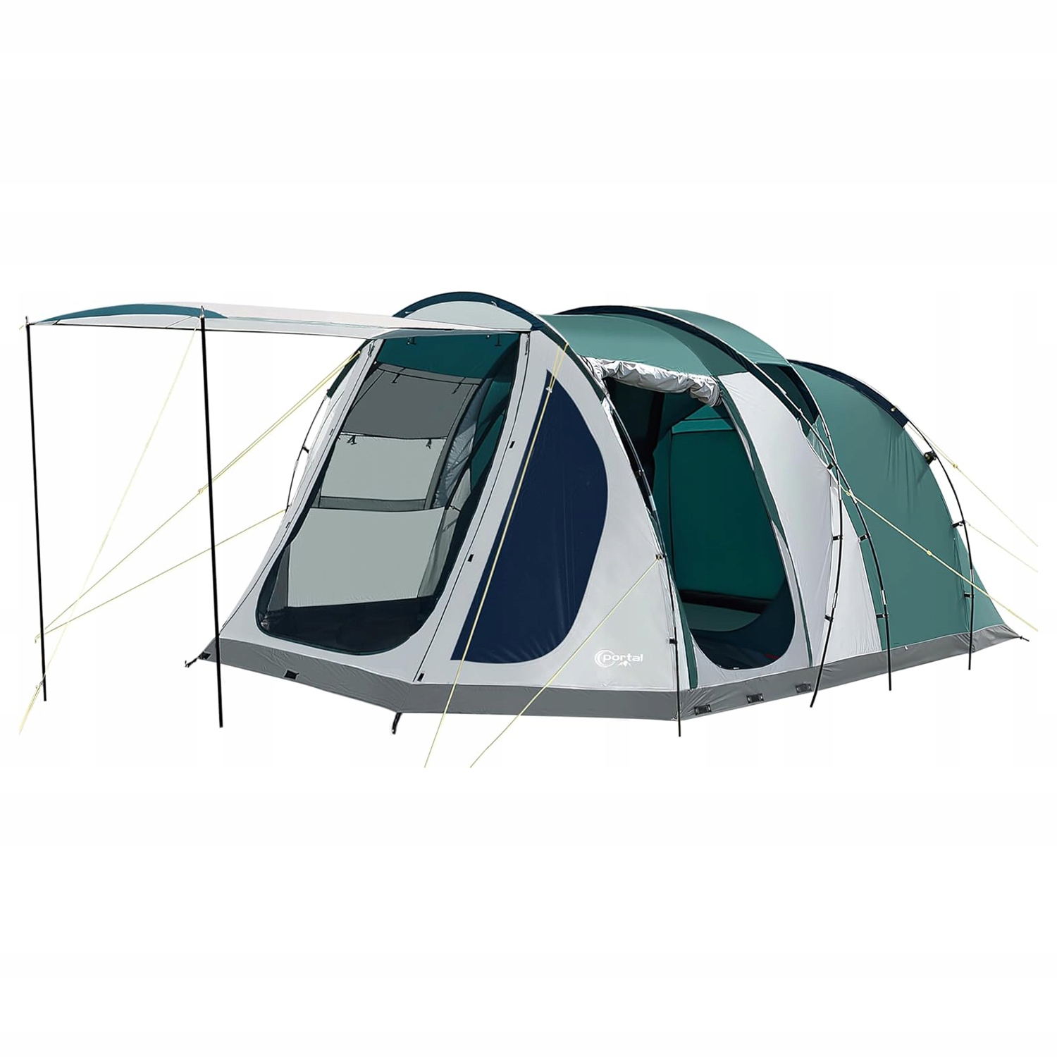 Portal namiot rodzinny kempingowy 5-osobowy tunelowy, 3000 mm, przedsionek
