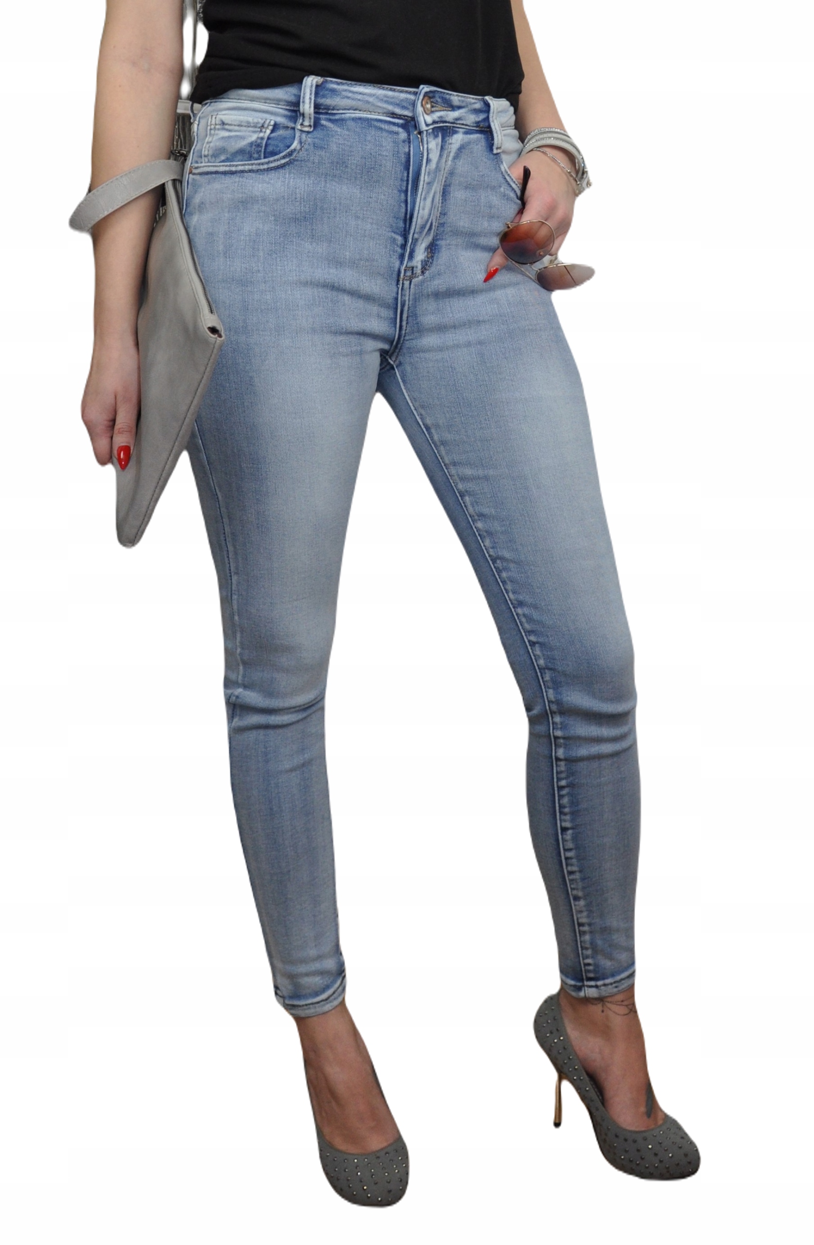 Spodnie Jeansy Rurki Push Up 34 Marka bez marki