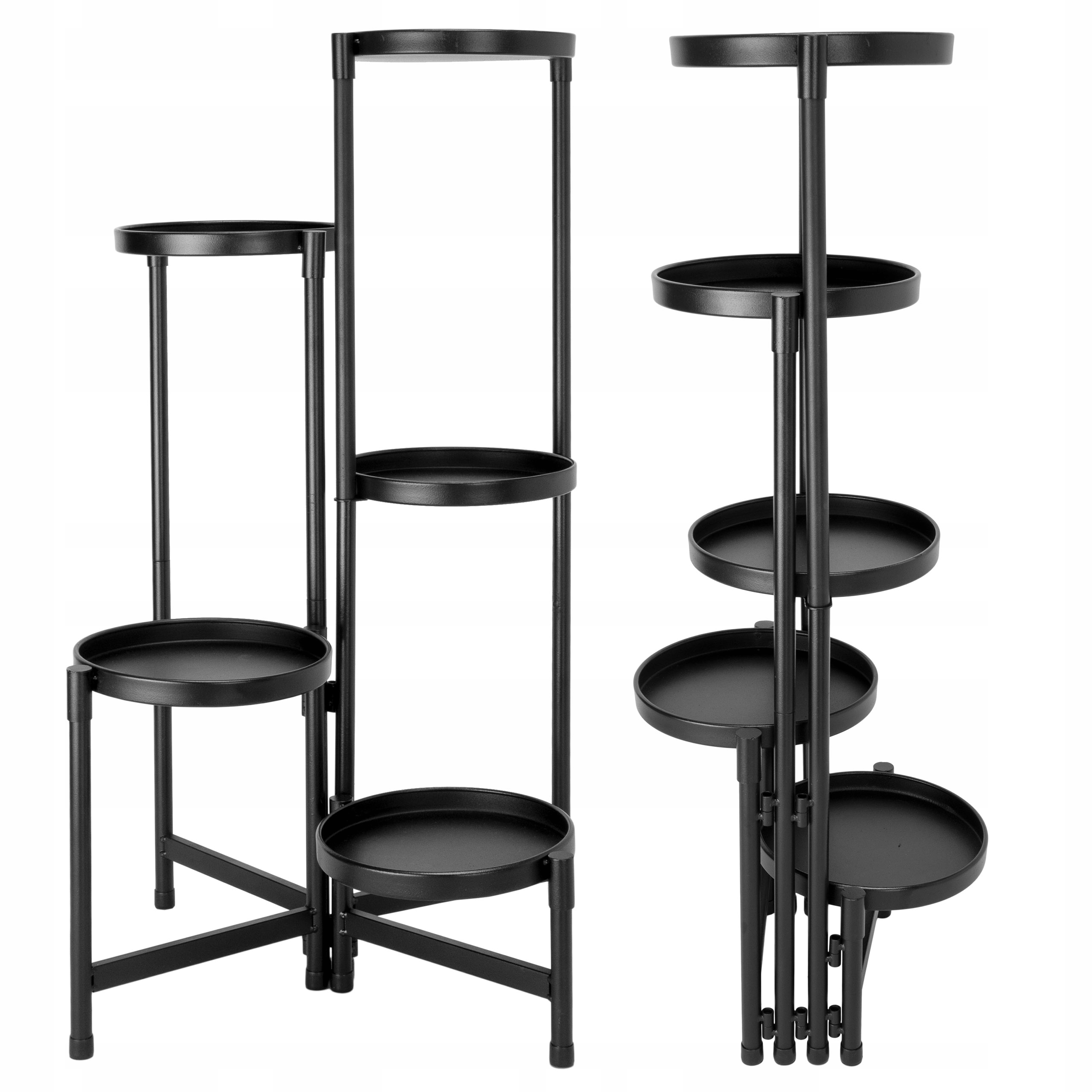 Kwietnik metalowy LoftInspired czarny 80 cm 5 półek