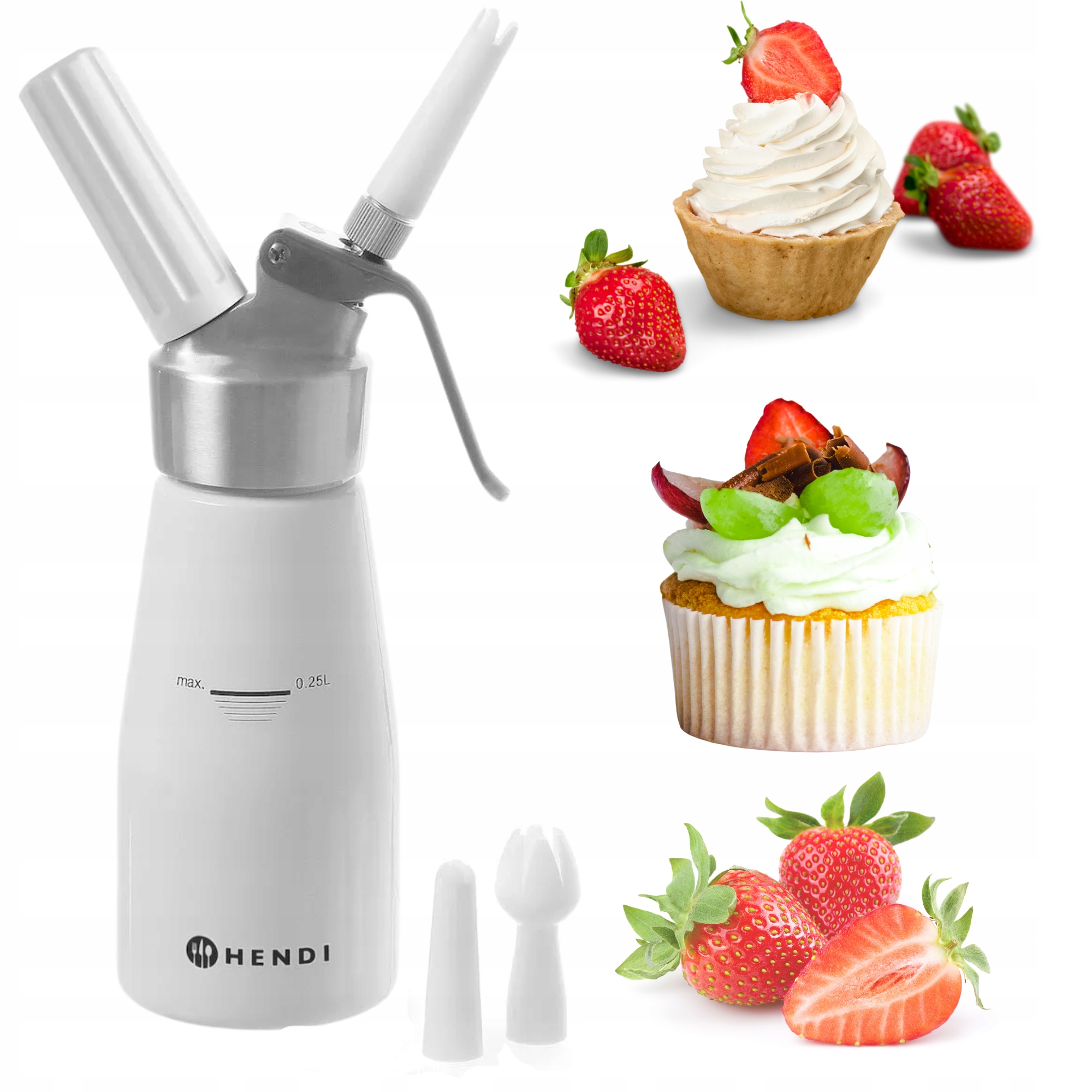 Syfon do bitej śmietany 0,25 l Kitchen Line Hendi Przeznaczenie do bitej śmietany