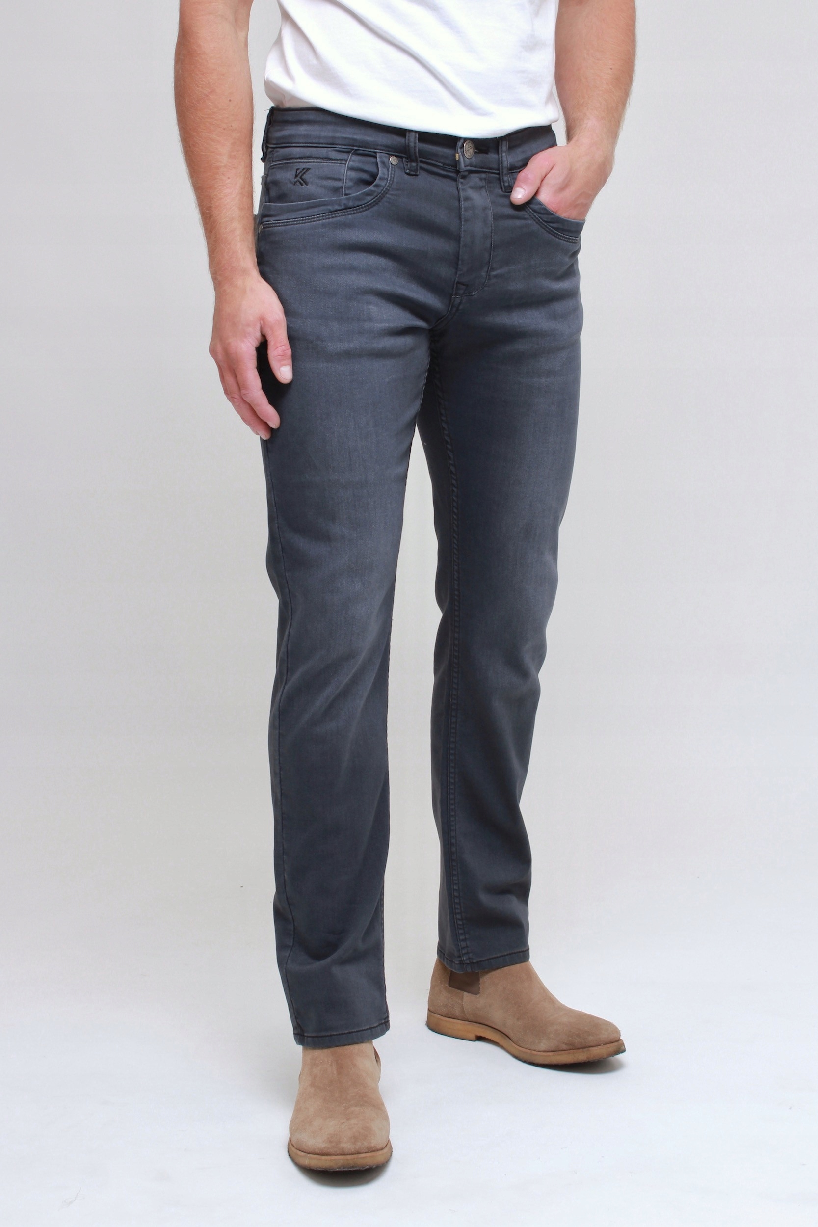 Kam kalhoty pánské Kbs Jacob jeans džíny 42 grafitová