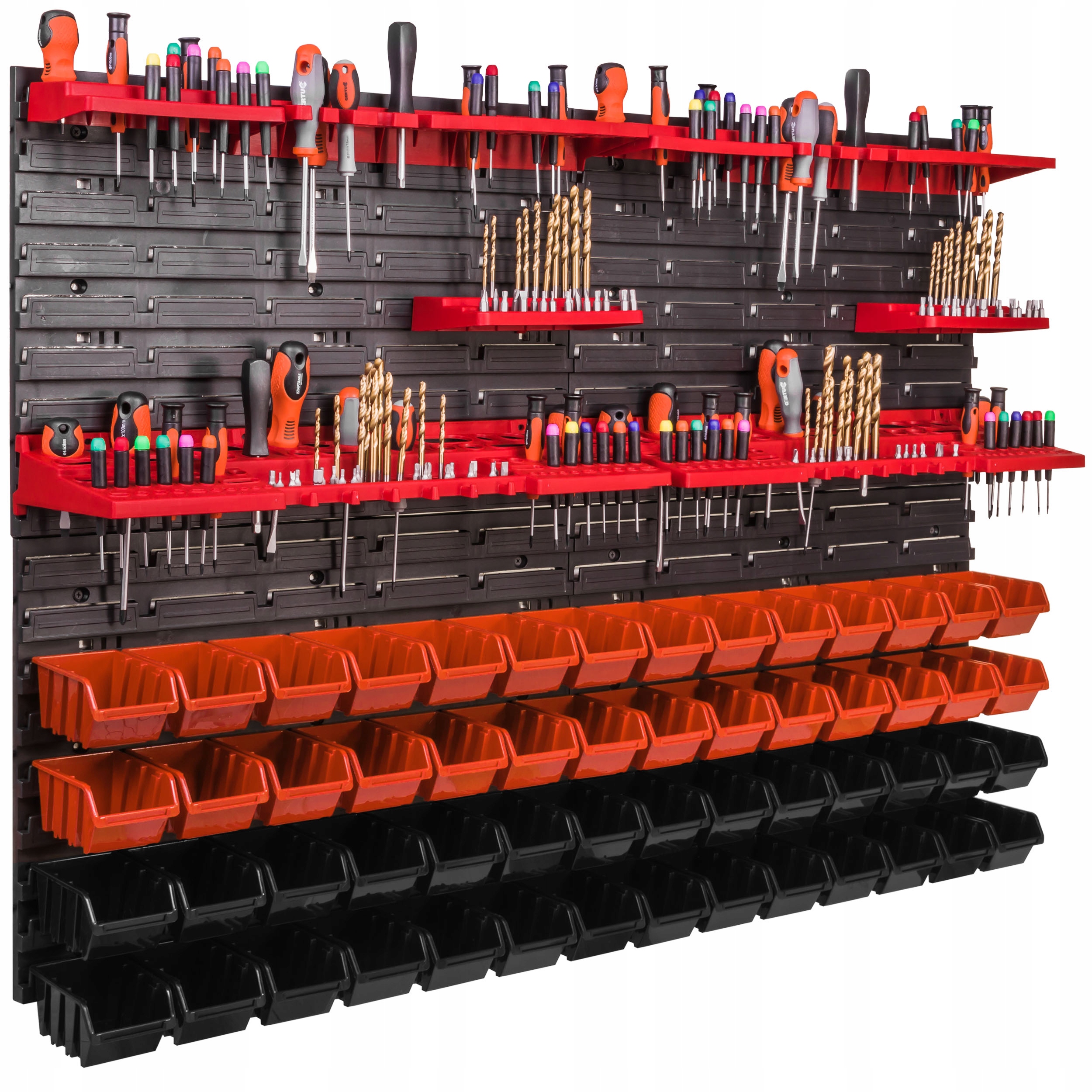 Tabule na nářadí 115 x 78 cm dílenská stěna 56 kyvety garáž regál
