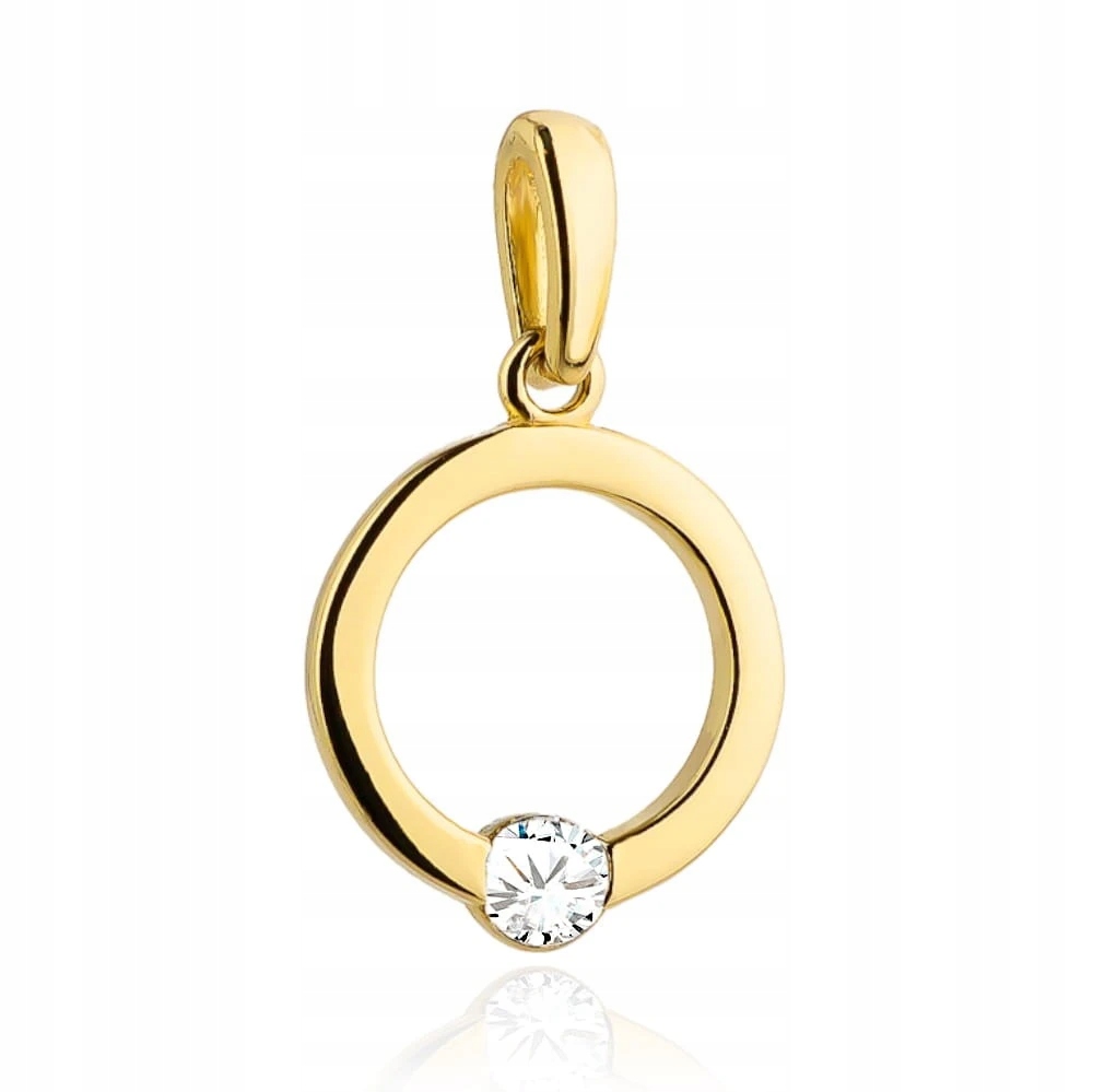 Zlatý Přívěsek 585 Kolečko Se Zirkonem Elegantní Motiv Kroužek Přívěsek