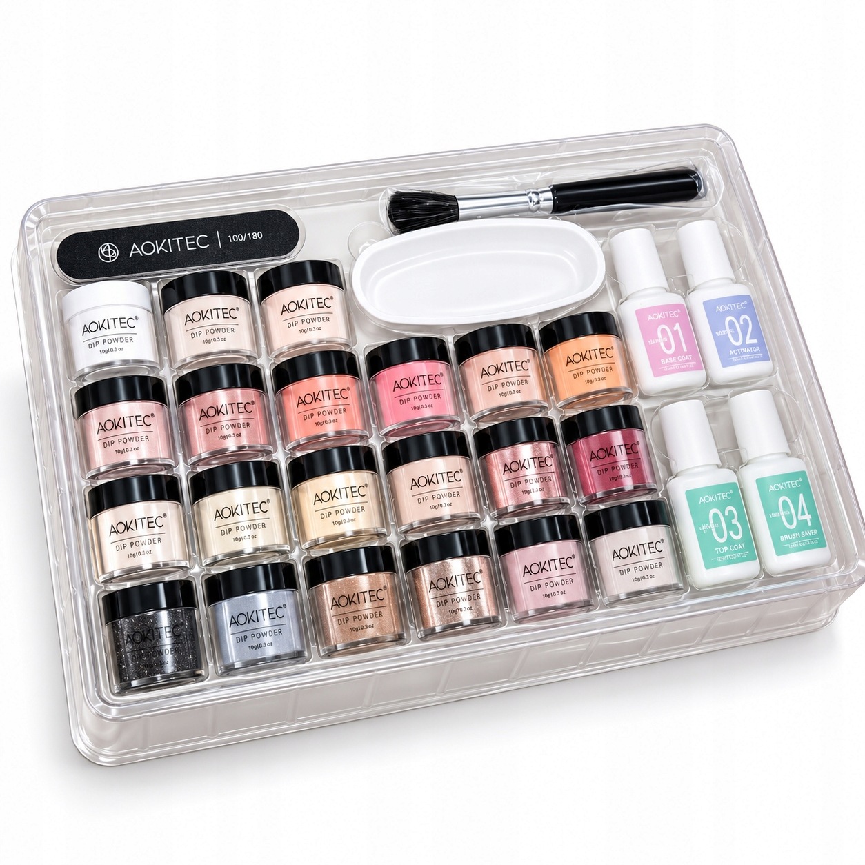 Aokitec Zestaw Do Manicure Tytanowego Powder Puder Do Paznokci