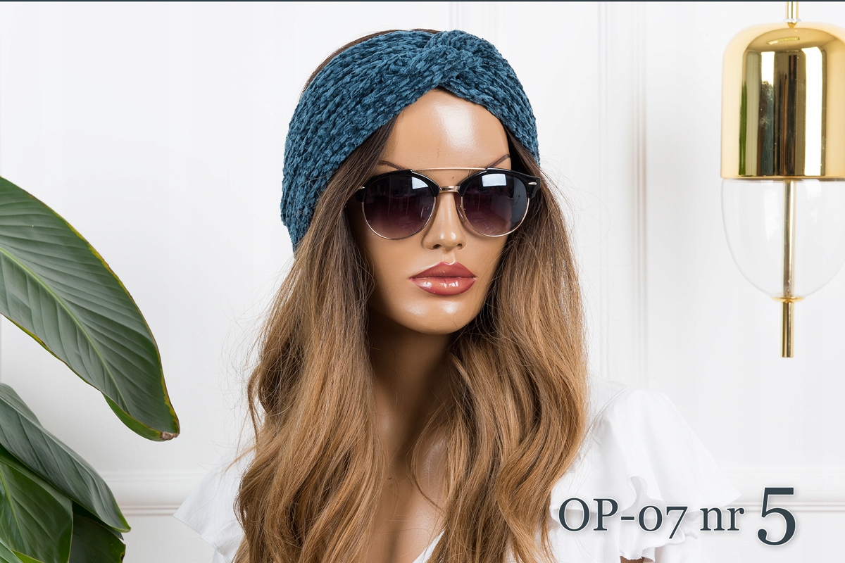 CIEPŁA OPASKA damska POLSKA GRUBA MODNE KOLORY HIT Kolor wielokolorowy