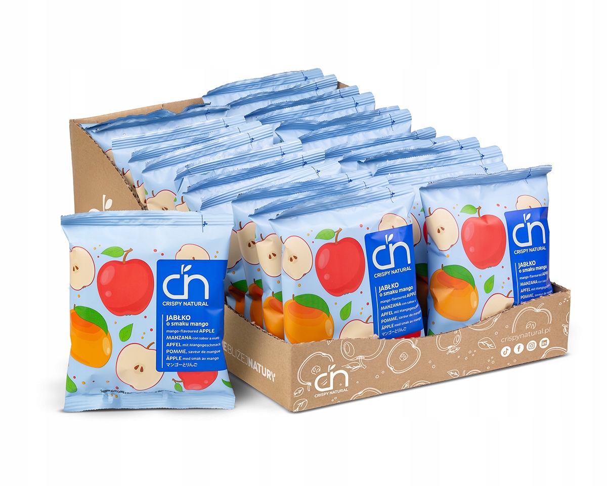 Levně Jablka s příchutí manga 24 ks Sušené ovoce Crispy Natural