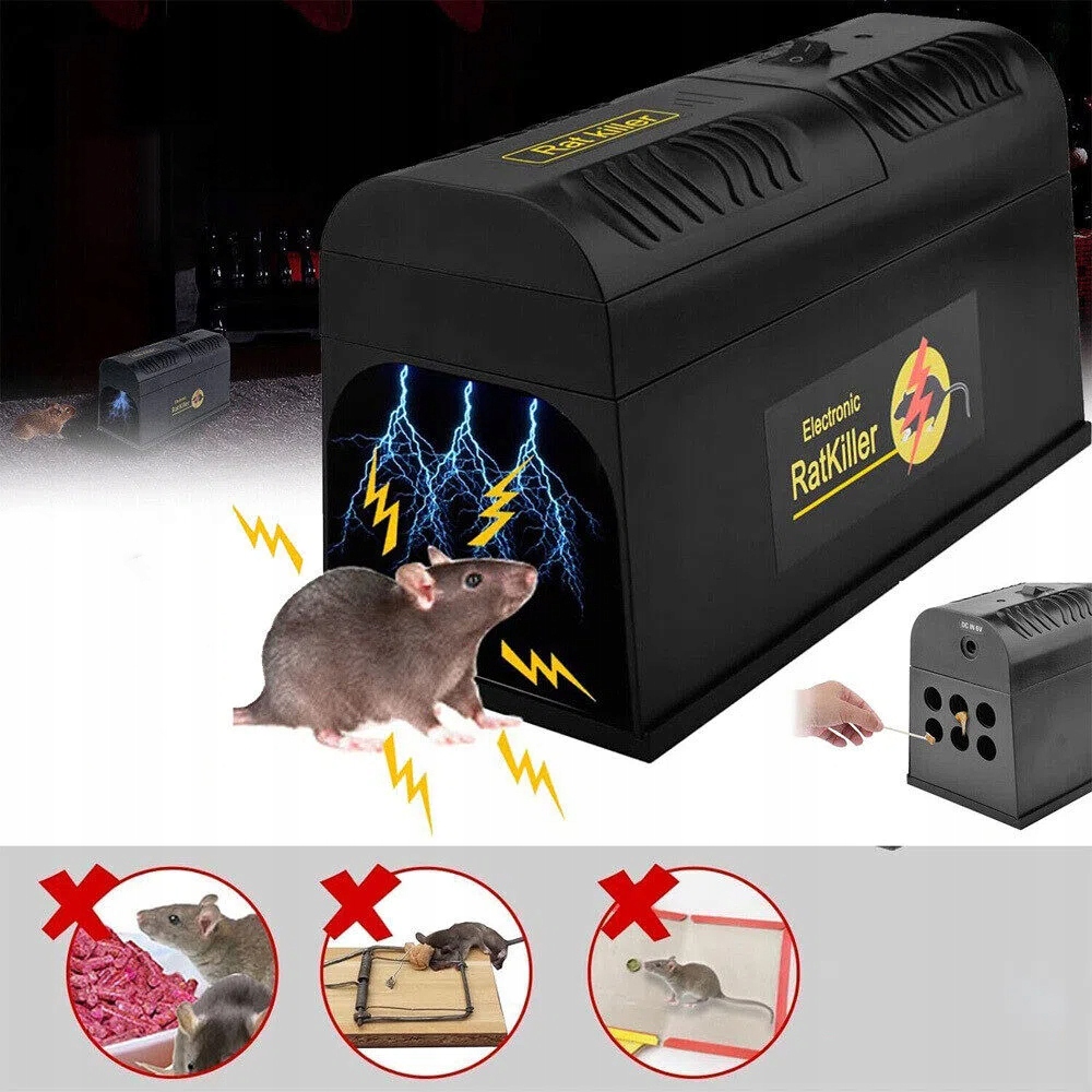 Elektrická Past Past Na Myši S Klecí A Ochranou, Černá