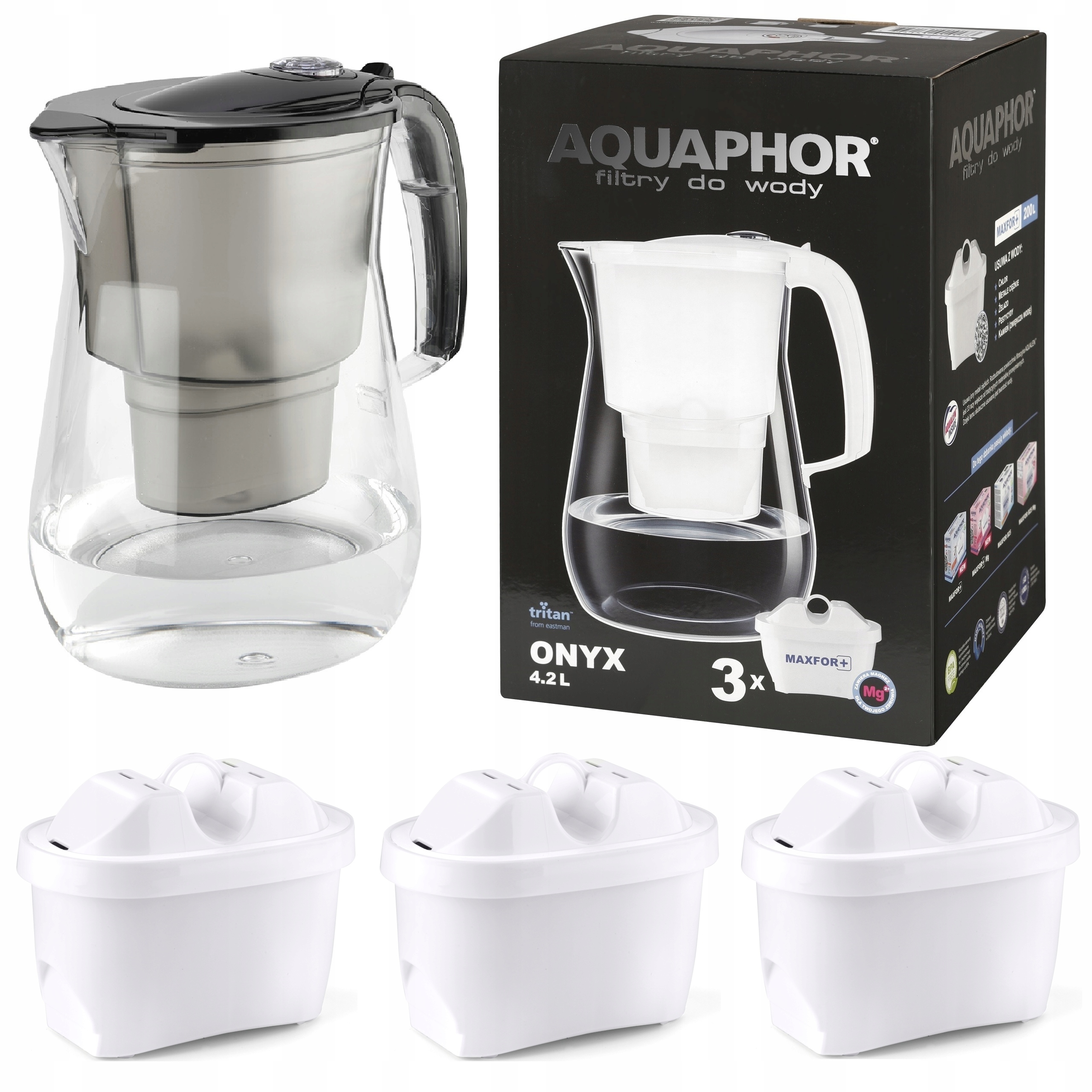 Filtrační konvice Aquaphor Onyx 4,2 3 filtry Maxfor+ Mg s hořčíkem