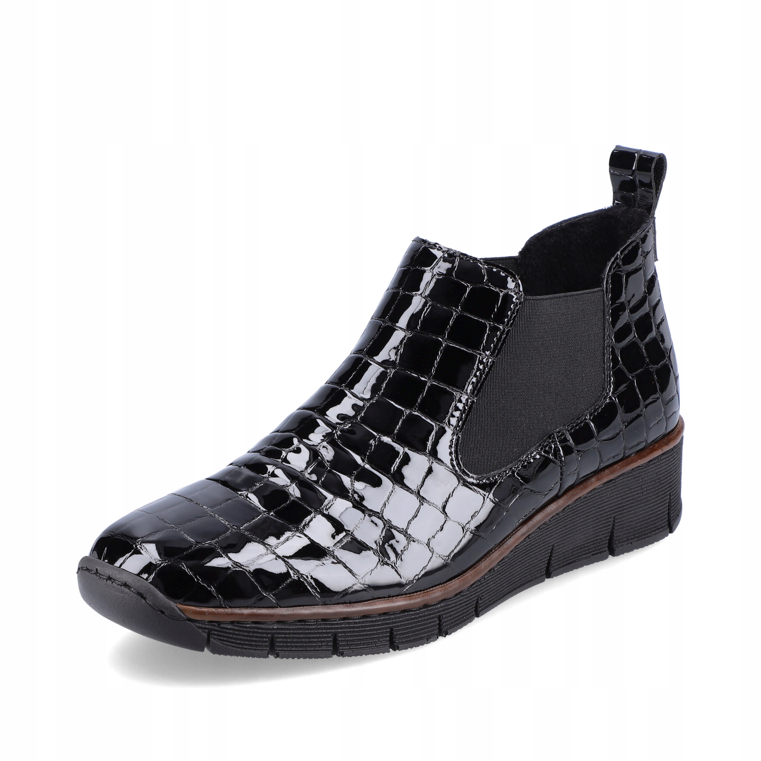 Rieker Antistress Polobotky Dámské Kotníkové Boty Lakované 53794-01 Černé vel. 40