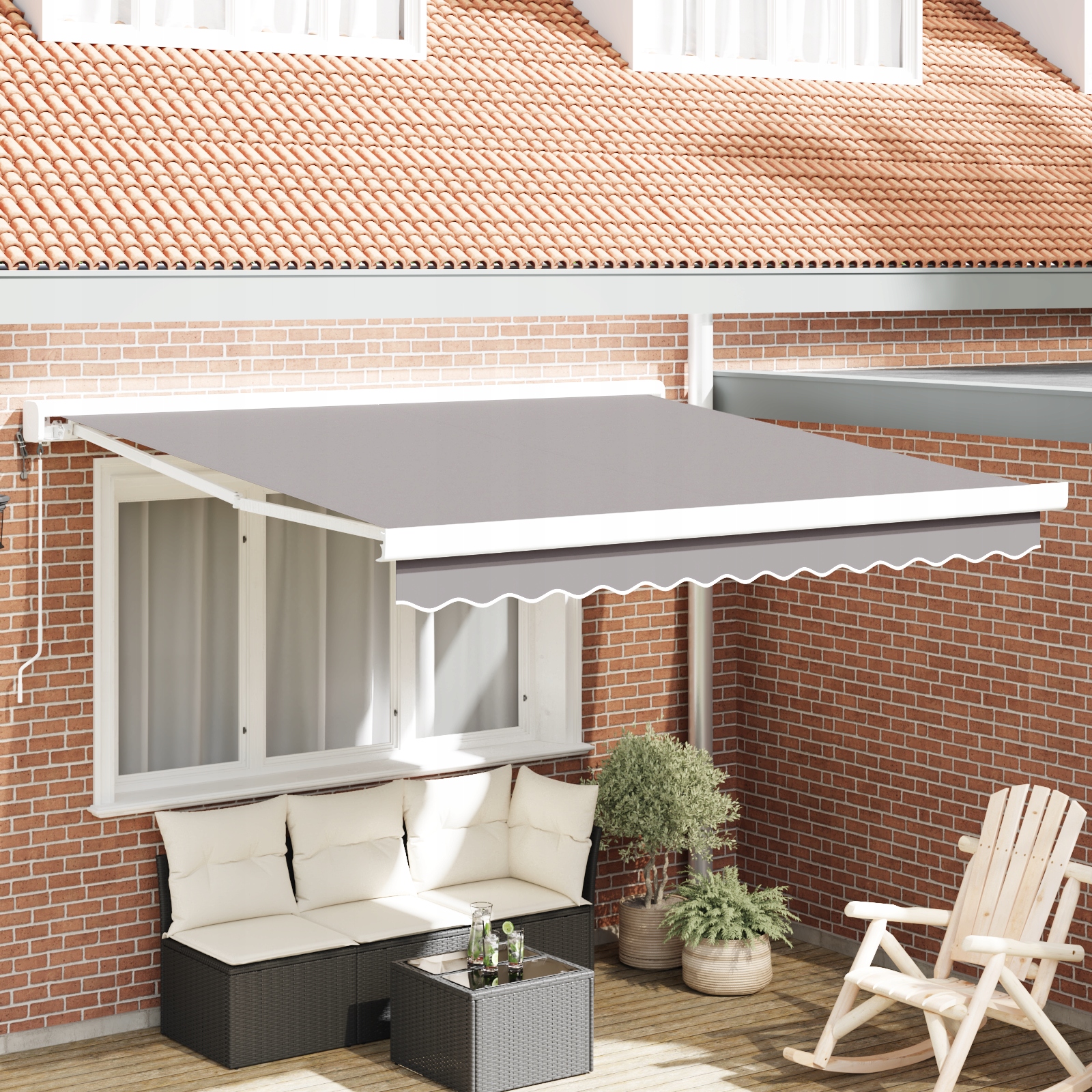 Automatická vysouvací markýza světle šedá 300x250 cm Světle šedá 3330100