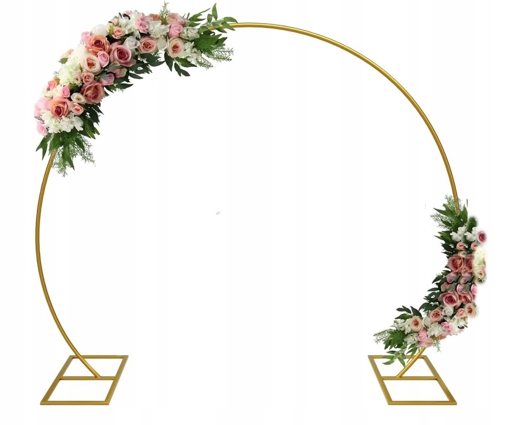 Zlaté Půlkruhy Balónové Stojany Balónový Stojan Kovová Konstrukce Svatba Párty 2,1 m ZK03