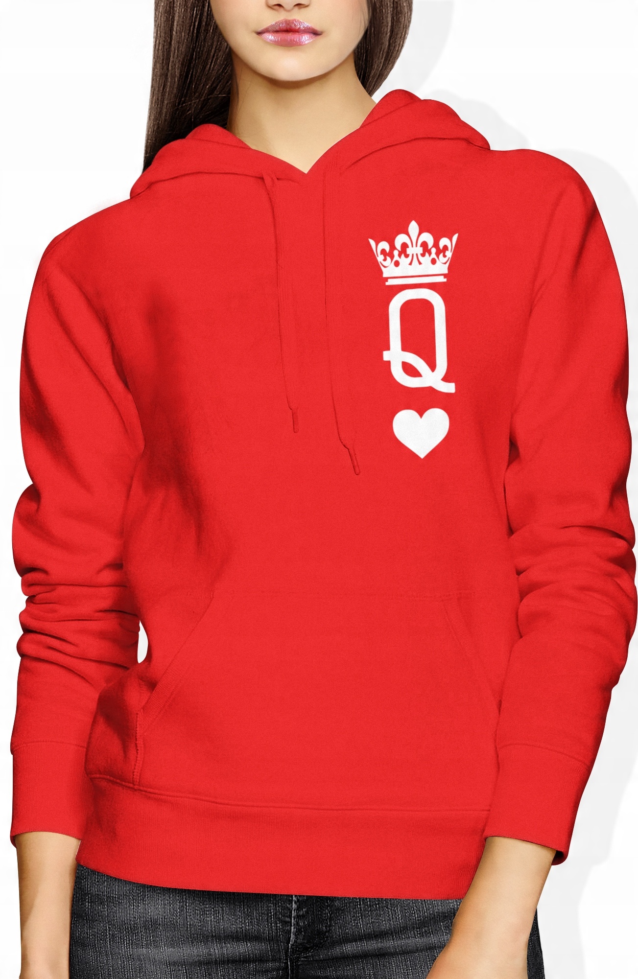 

Damska Bluza Z Kapturem Queen Król Karta Rozm. L