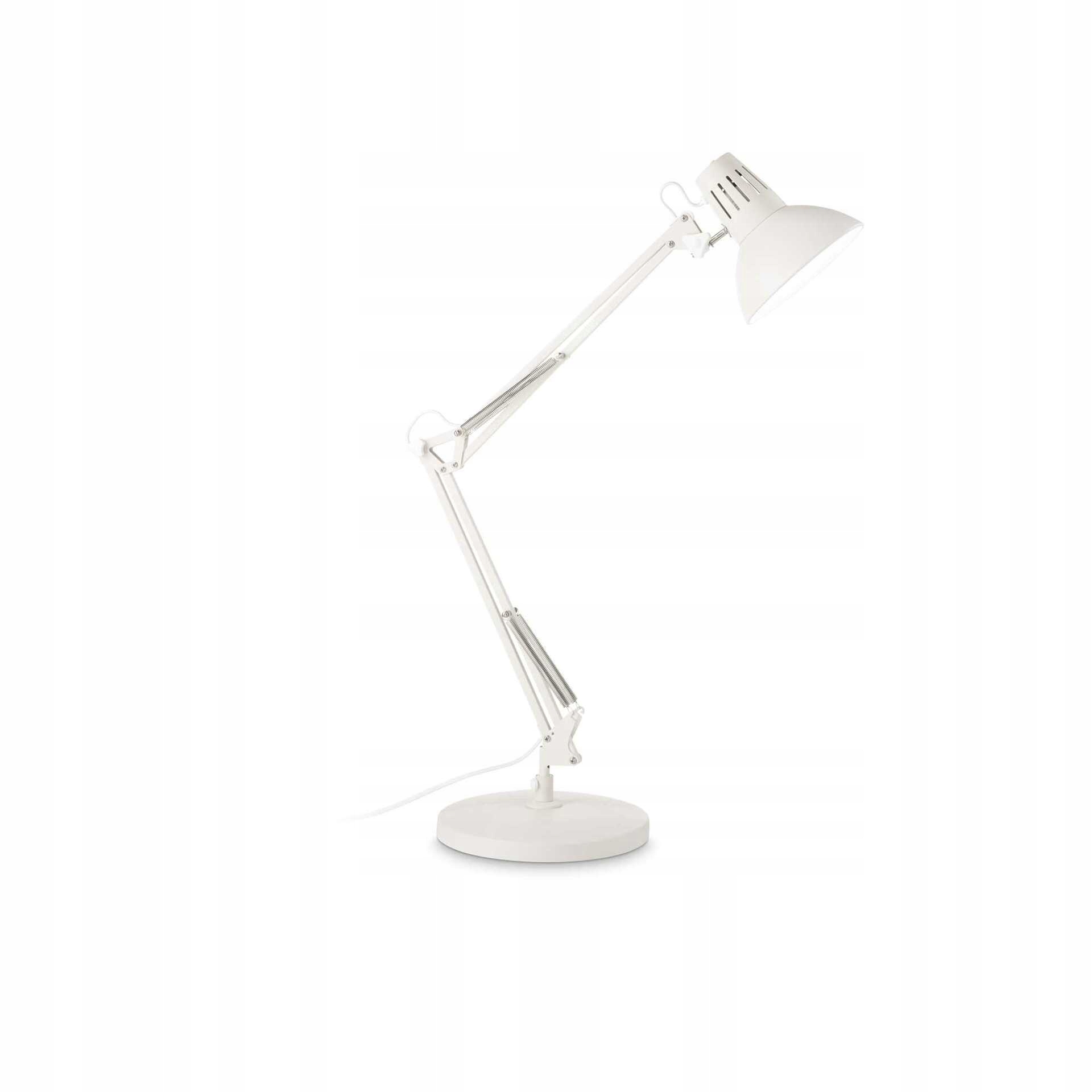 Stolní lampa Ideal Lux Wally bílá E27 kov ohebné rameno