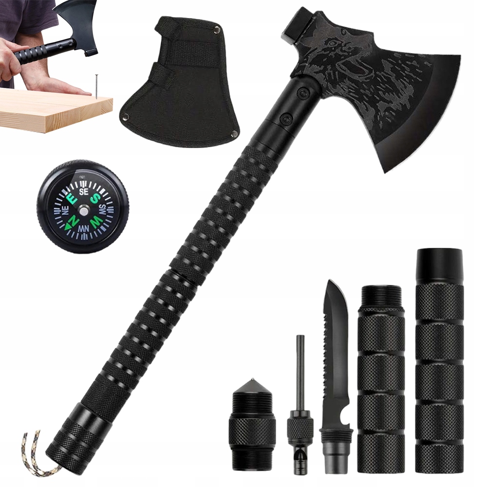 Sekera s kladivem, nožem a paličkou – outdoorový set