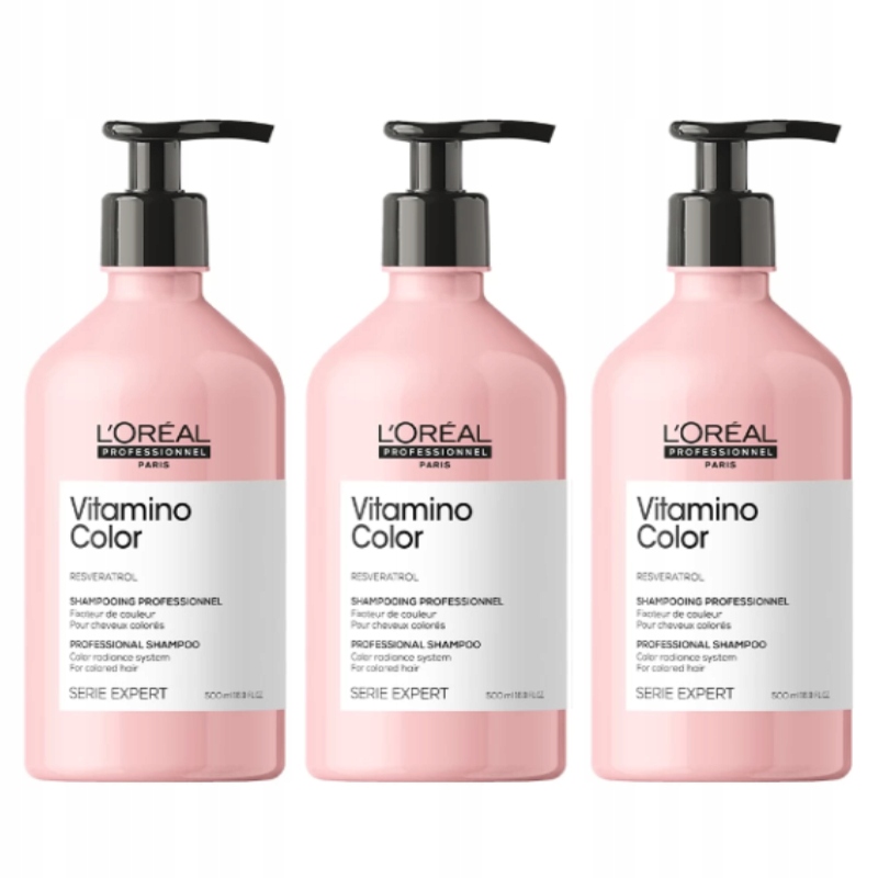Loreal Vitamino Color Šampon 3x 500 ml ochranný pro barvené vlasy
