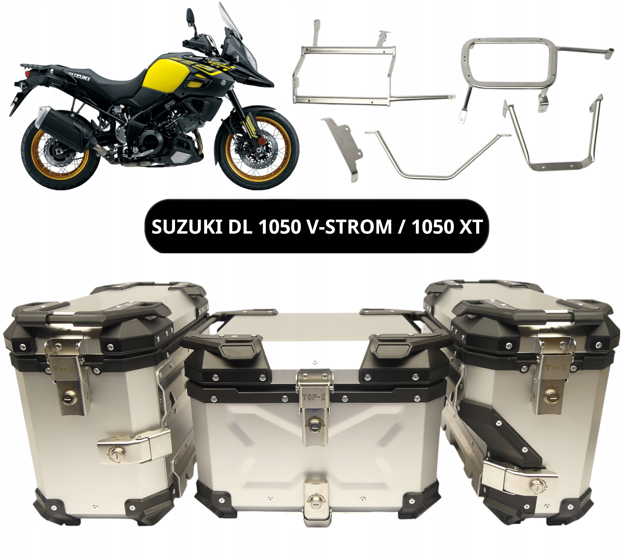 Eloxované Hliníkové Kufry Suzuki DL 1050 V-strom 1050 Xt 20+ TopX