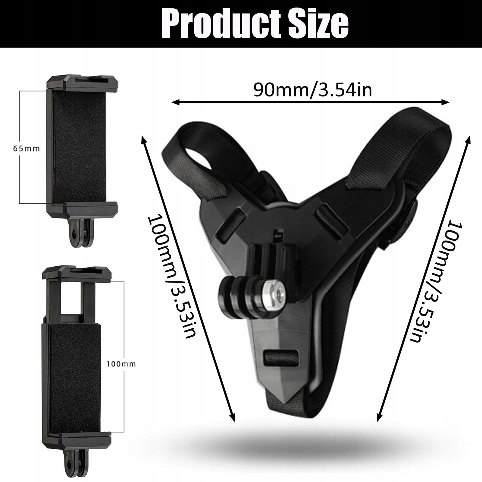 Mocowanie Na Brode Kasku Do GoPro Osmo SJCAM Z Hakiem Silikon SQUAMIFY — miniatura 2