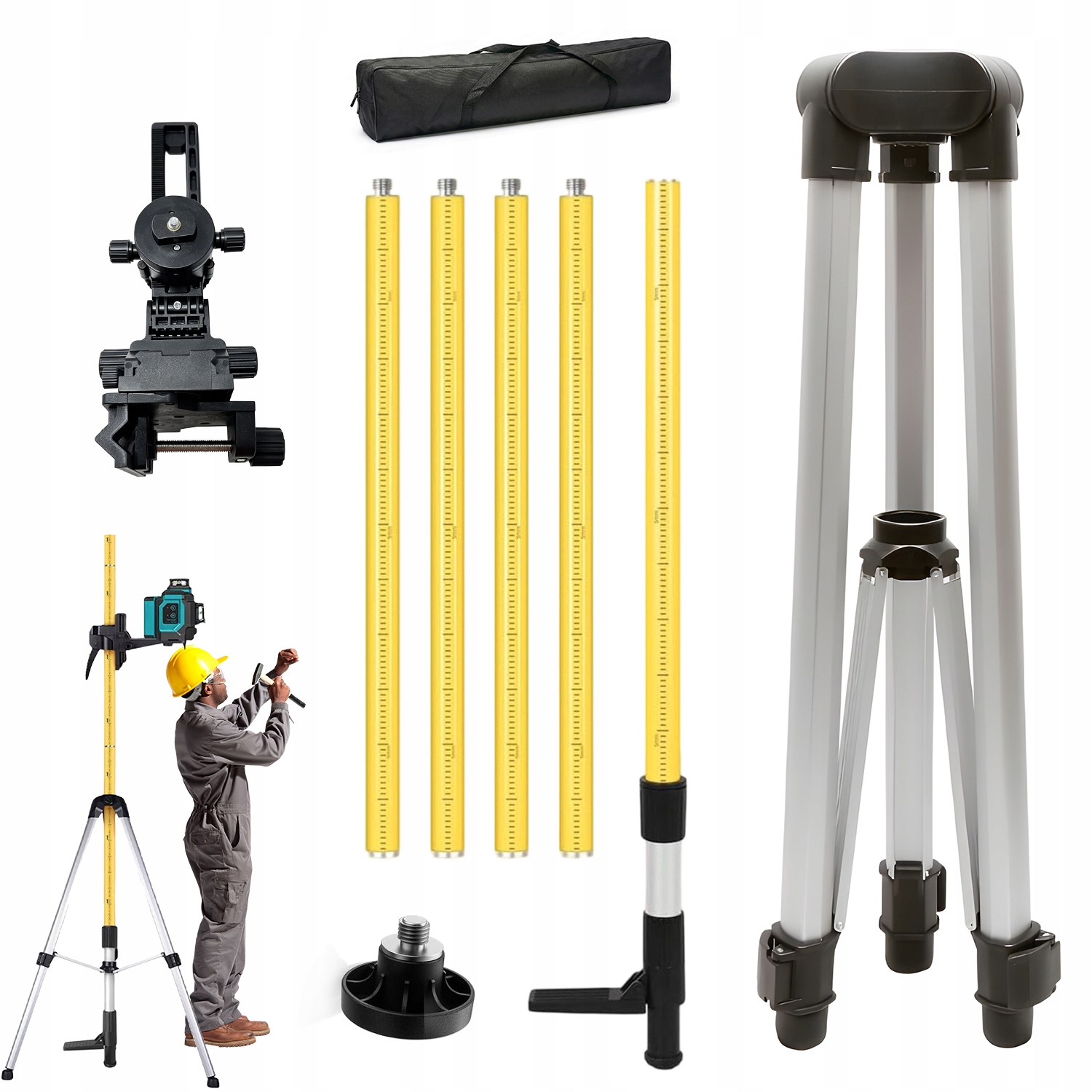 Stativ pro laserovou vodováhu, nastavitelný, se závitem 1/4" a 5/8"