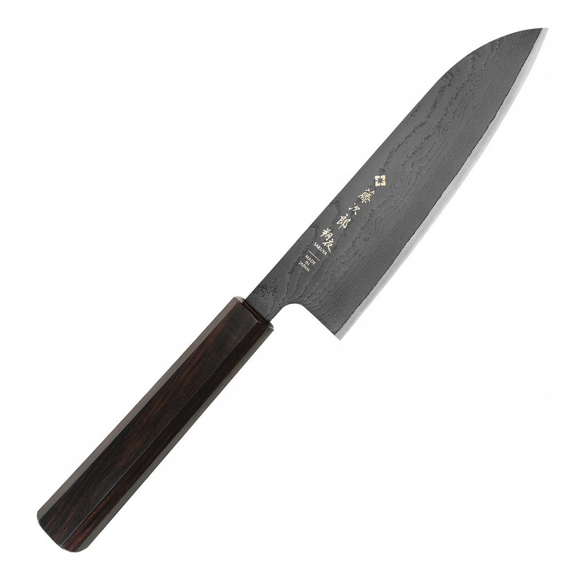 Tojiro Sakuya Black VG-10 Damascus Japonský kuchynský nôž Santoku 16,5 cm