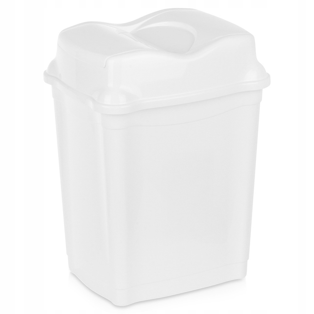 Levně Odpadkový Koš Plastový Bílý 16 L Nádoba Na Odpadky Do Kuchyně Kanceláře
