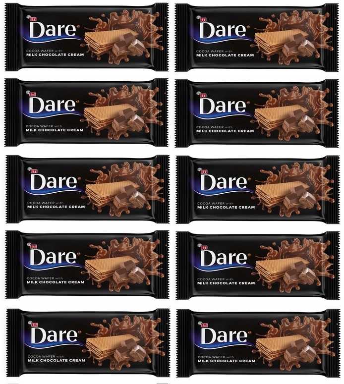 Levně 10 x 142 g Dare Oplatky s krémem z mléčné čokolády, Půlka Kartonu