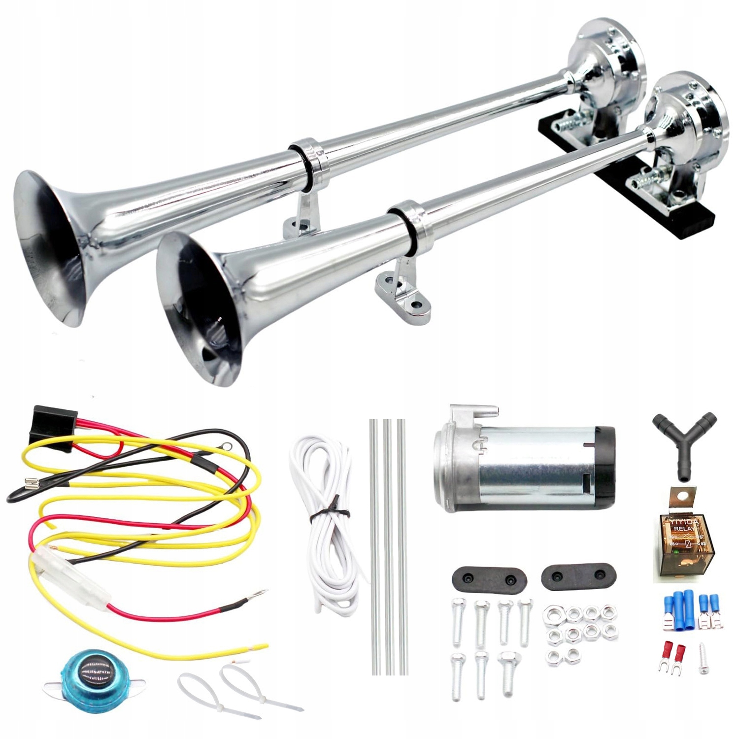 Klakson Fanfára Pro Tir Hlasitý Pneumatický Signál Aut 12V 600 Db Sada