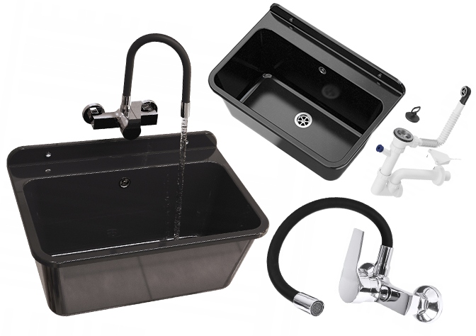 Ekonomický Dřez Large Technická komora Baterie Sada černá