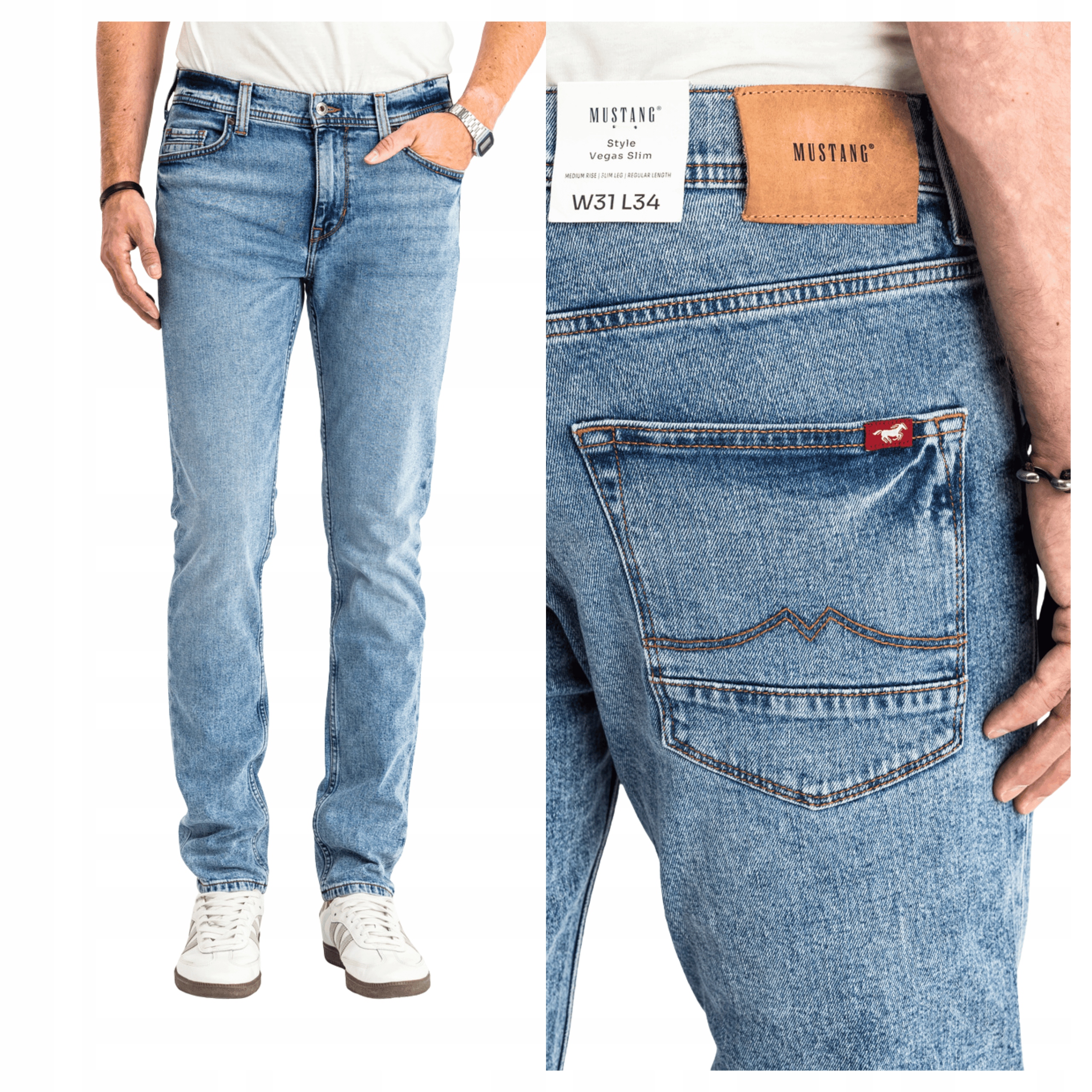 Pánské přiléhavé džínové kalhoty Mustang Vegas Slim 31/30