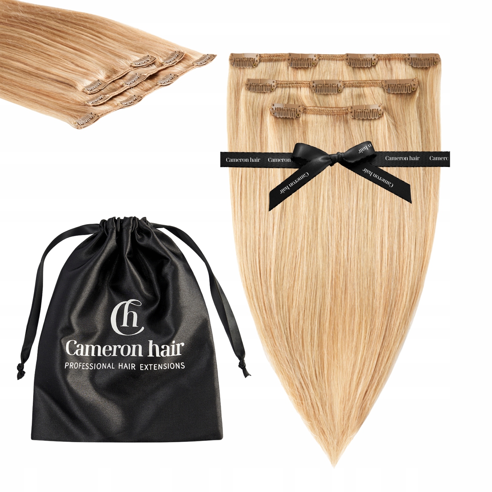 Włosy naturalne Clip In 30 cm 3 taśmy 50 gramów #20/14 Boho blond