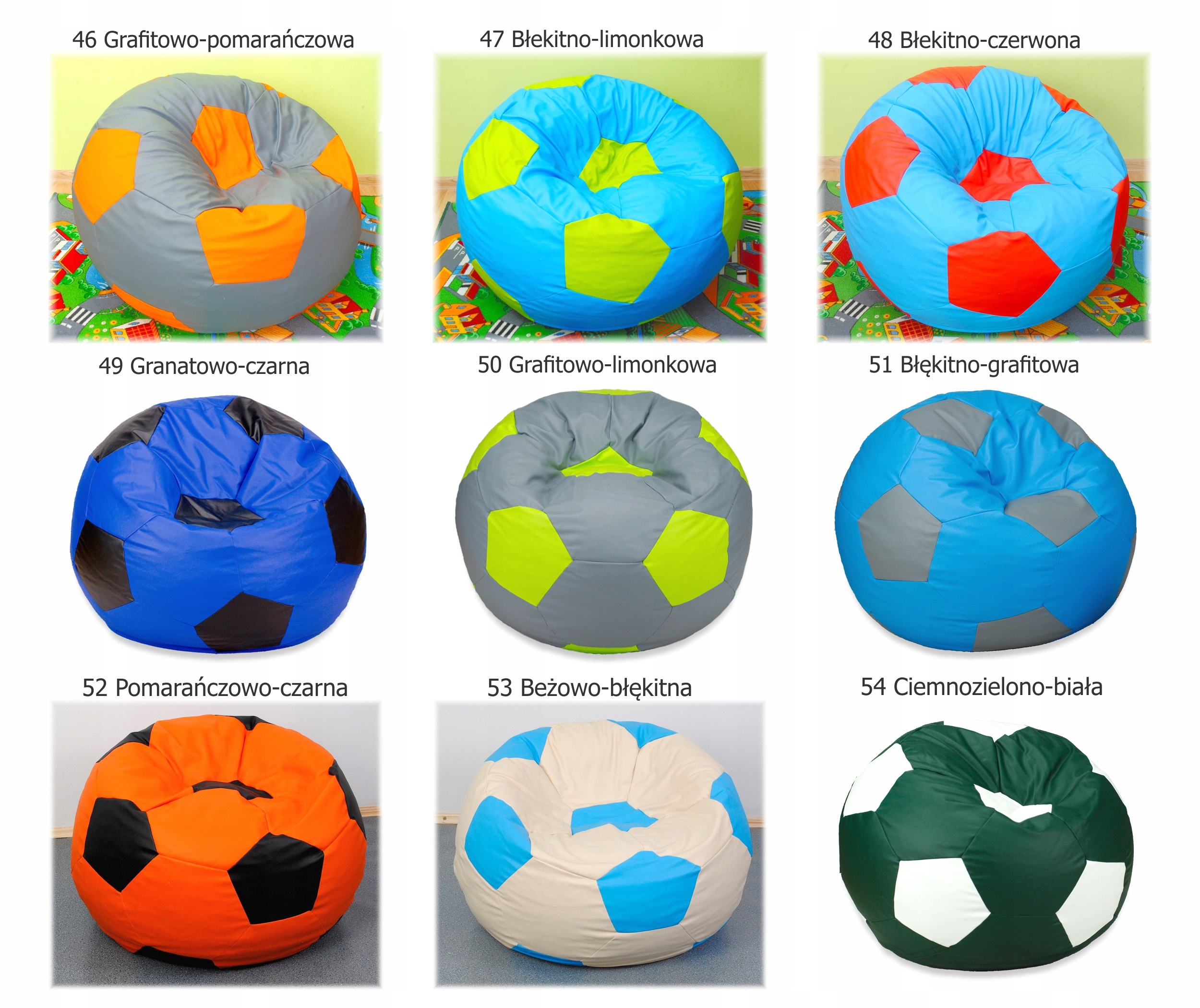 WYGODNA PUFA EGATO, FOOTBALL SAKO, GWARANCJA 80cm Marka Egato