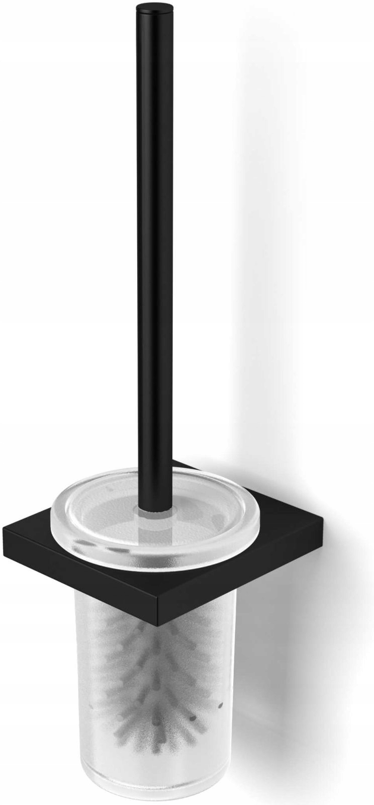 Wc štětka závěsná skleněná matná černá