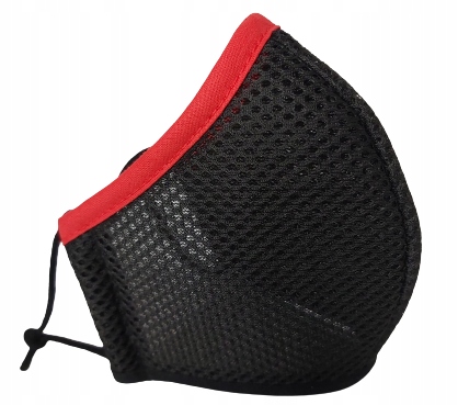 

Maseczka Siatka przewiewna lamówka czerwona Damska