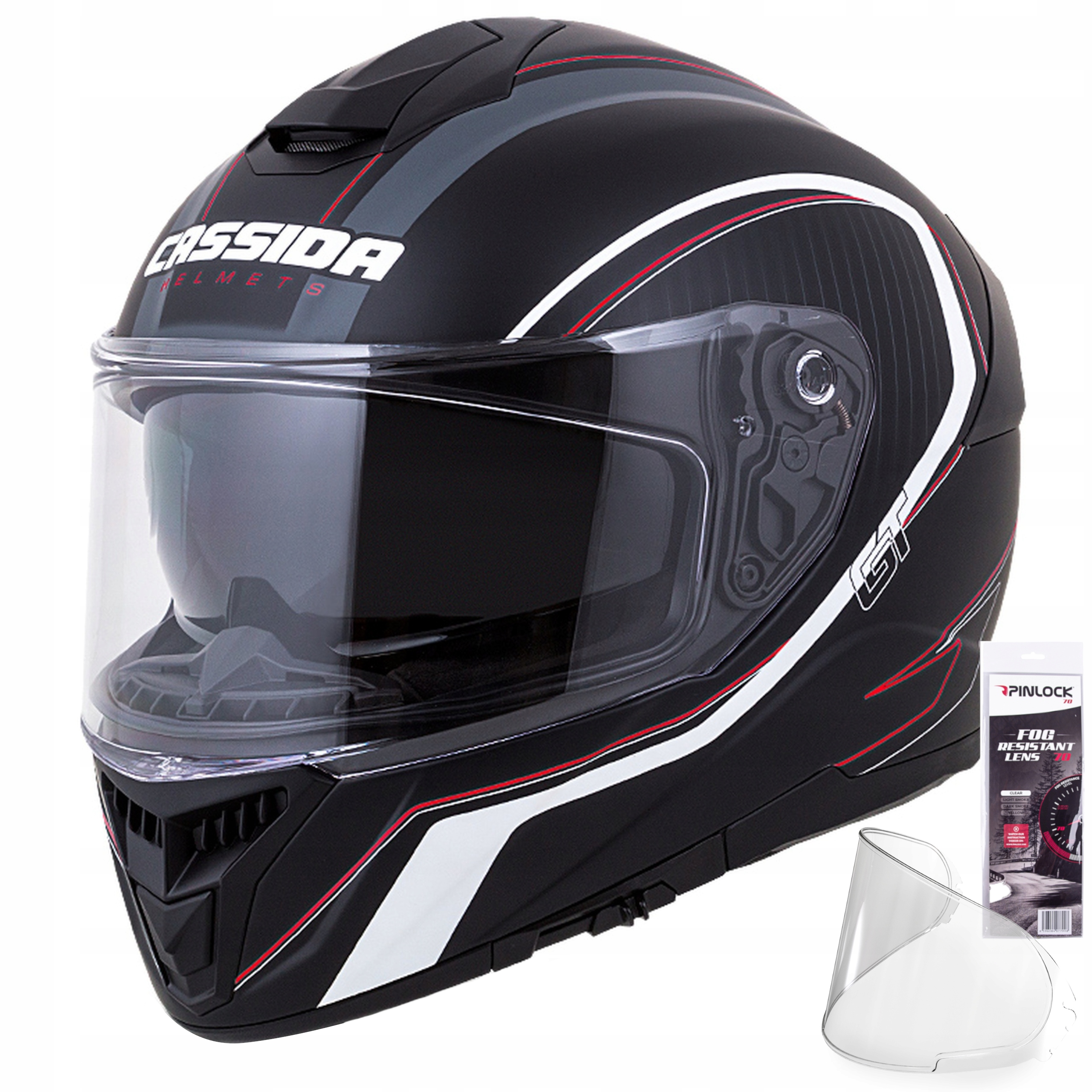 CASSIDA KASK MOTOCYKLOWY GT2 Z WŁÓKNA +PINLOCK XL