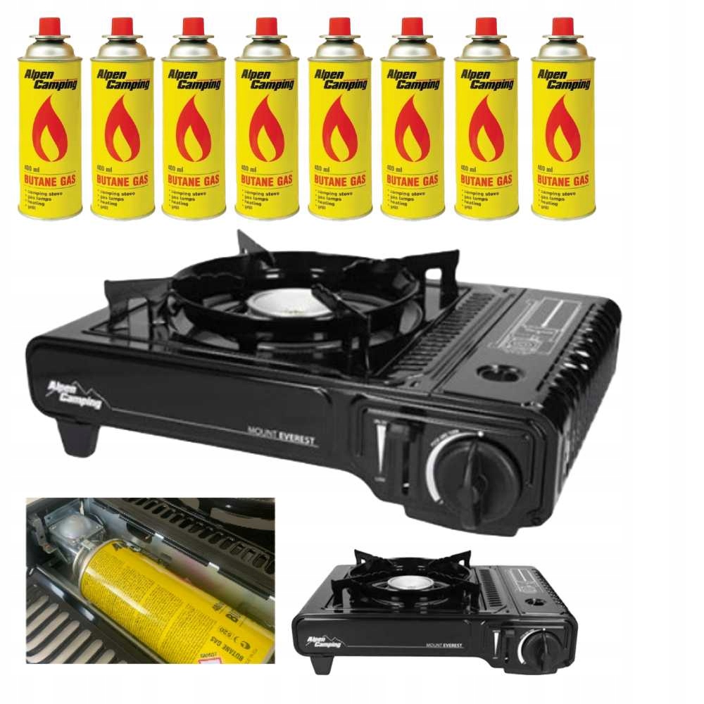 Turistický vařič na kartuše 8 kartuší