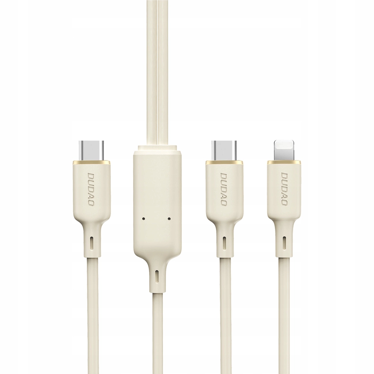Kabel 3w1 Dudao L7SE Usb- A 2x Usb- C Lightning 66W 1. 2m beżowy Dudao