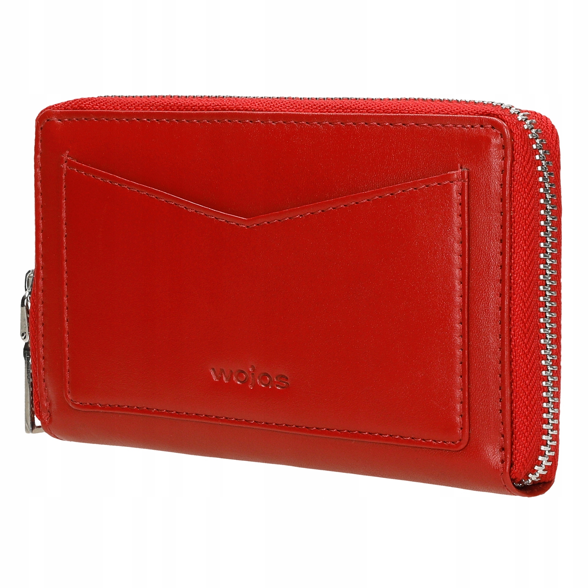 Dámská Peněženka velká kožená přírodní kůže na zip červená Wojas