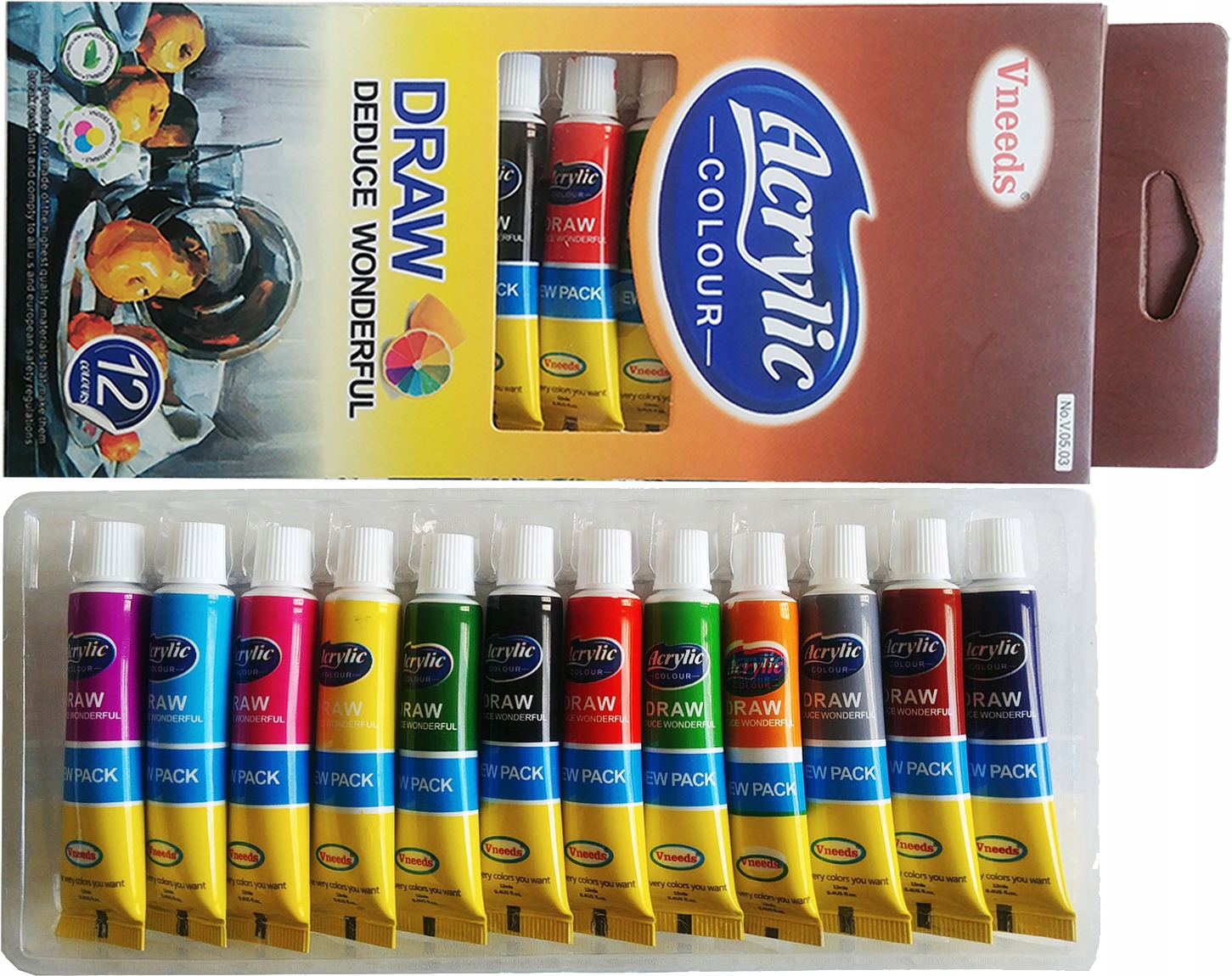 FARBY OLEJNE AKRYLOWE PALETA PEDZLE 24x12ml ZESTAW Marka inna