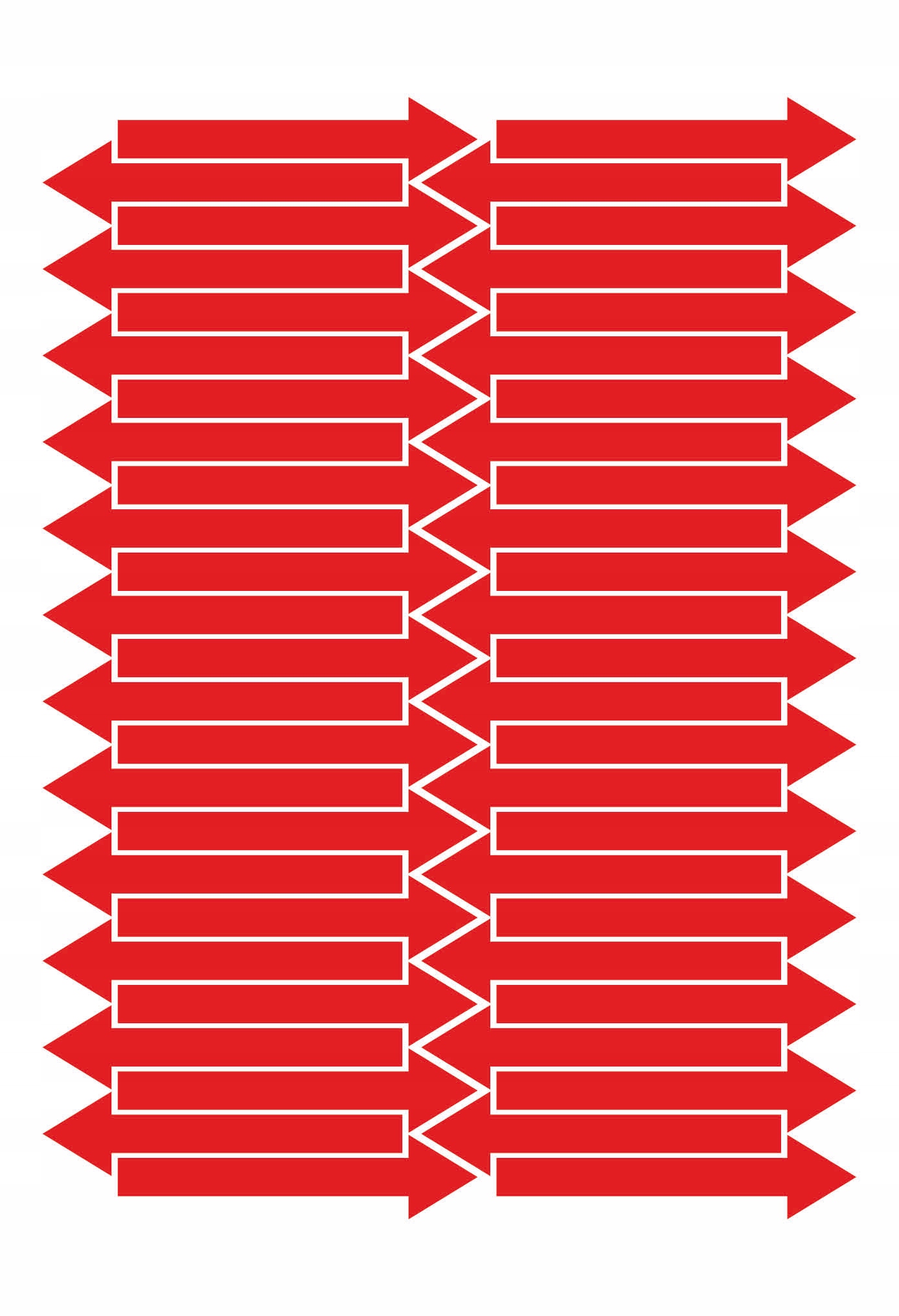 Naklejki STRZAŁKI 9,4 x 2,2 cm 50szt Czerwone