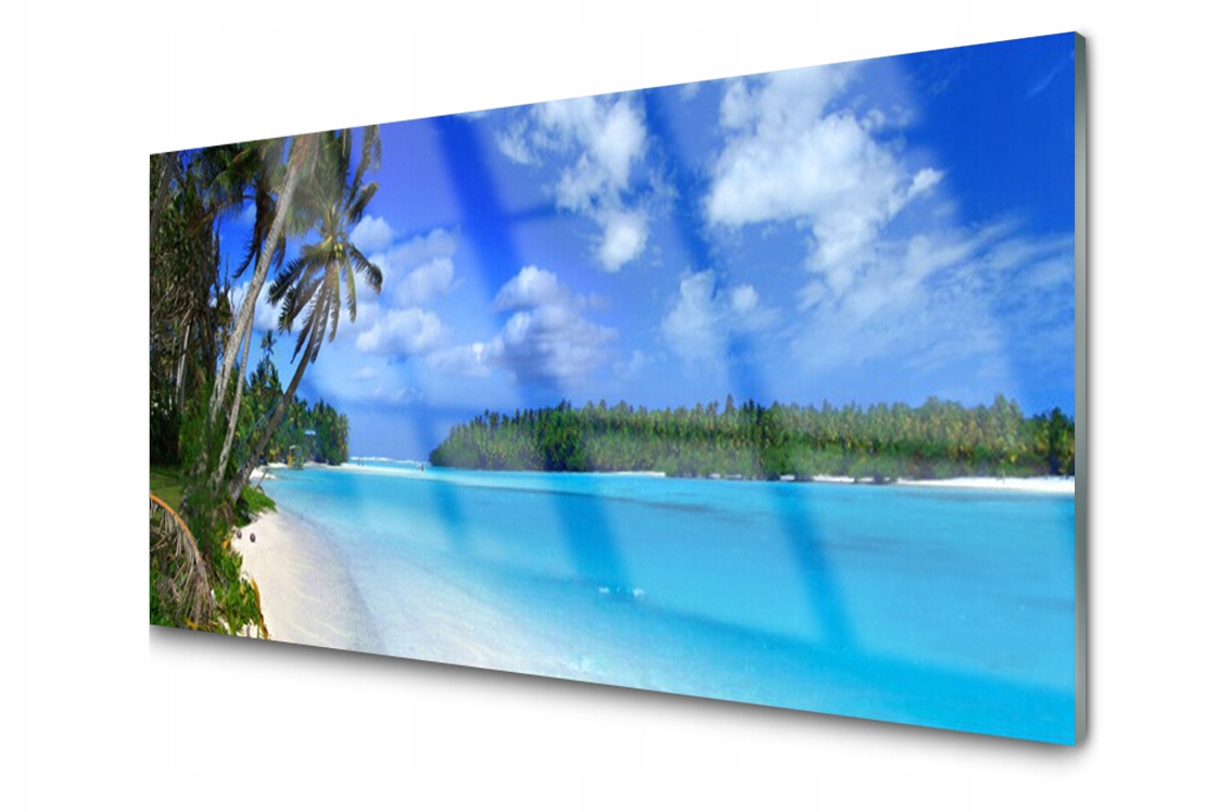 

Panel szklany ścienny Plaża Palmy Morze 140x70