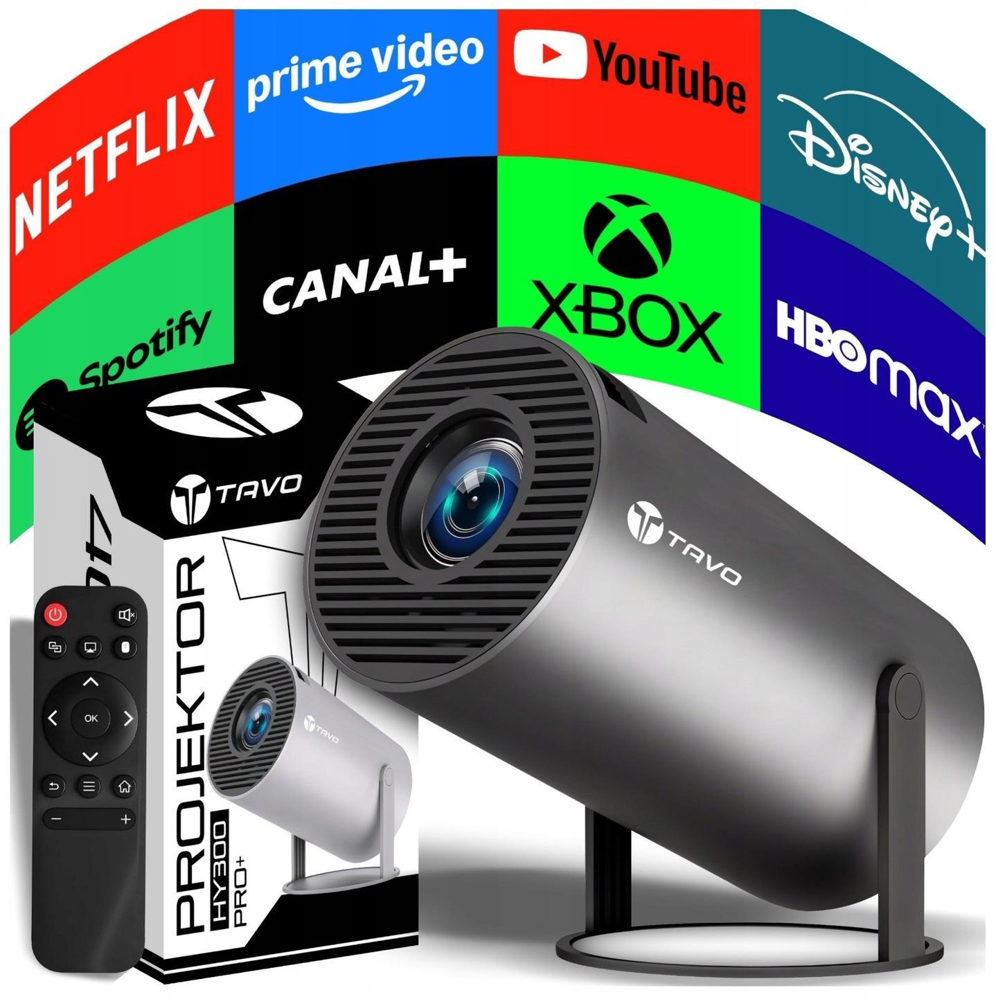 Projektor Rzutnik Przenośny Android Smart Mini Tv 4K Led Głośnik Wifi