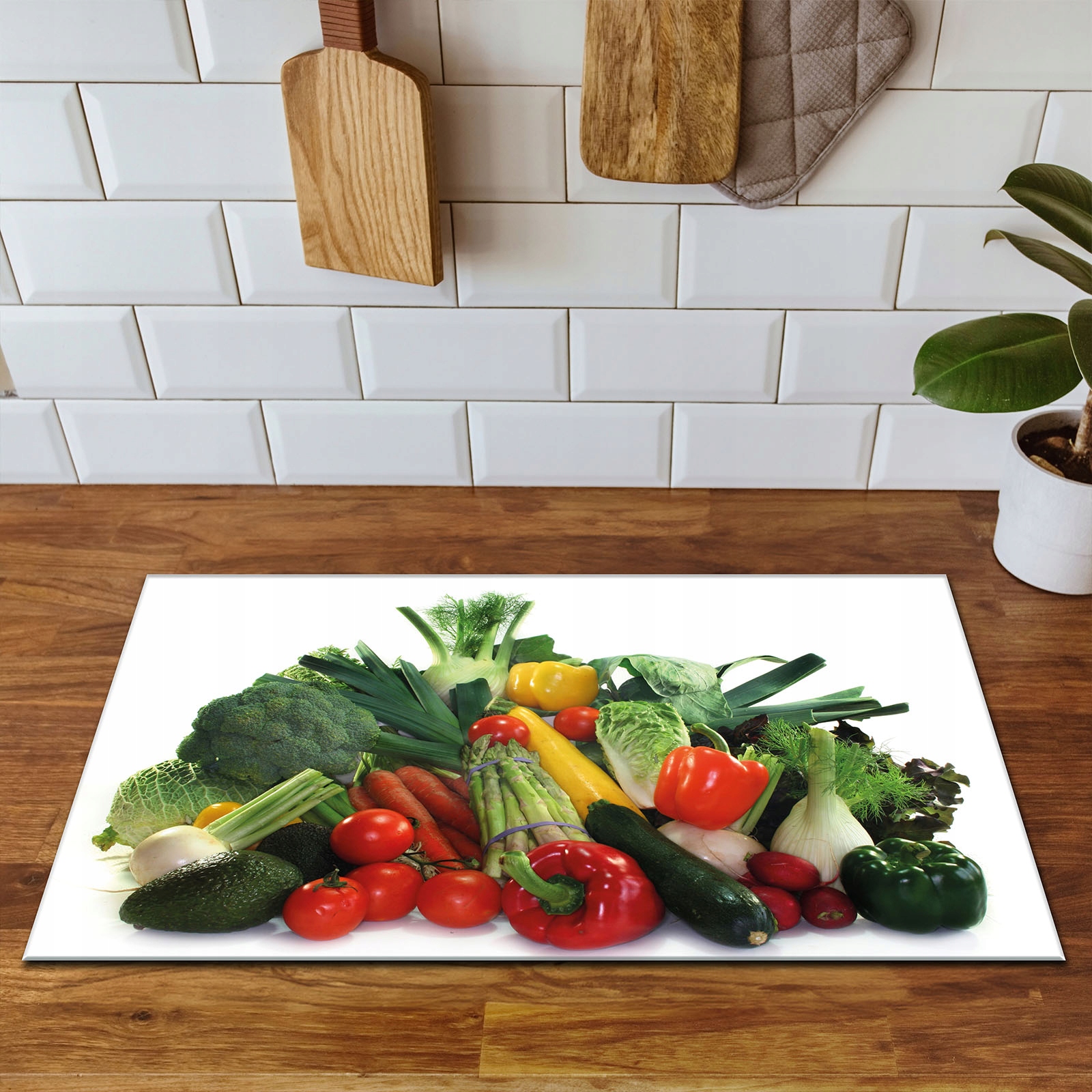 WINYLOWA OCHRONA NA INDUKCJĘ BLAT 80x52 Warzywa Marka inna