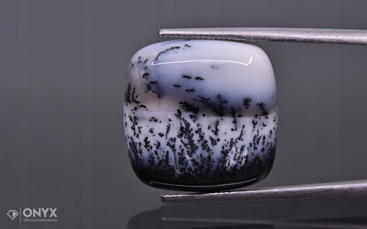 Dendritový achát z Turecka kabošon cushion 18x17,5