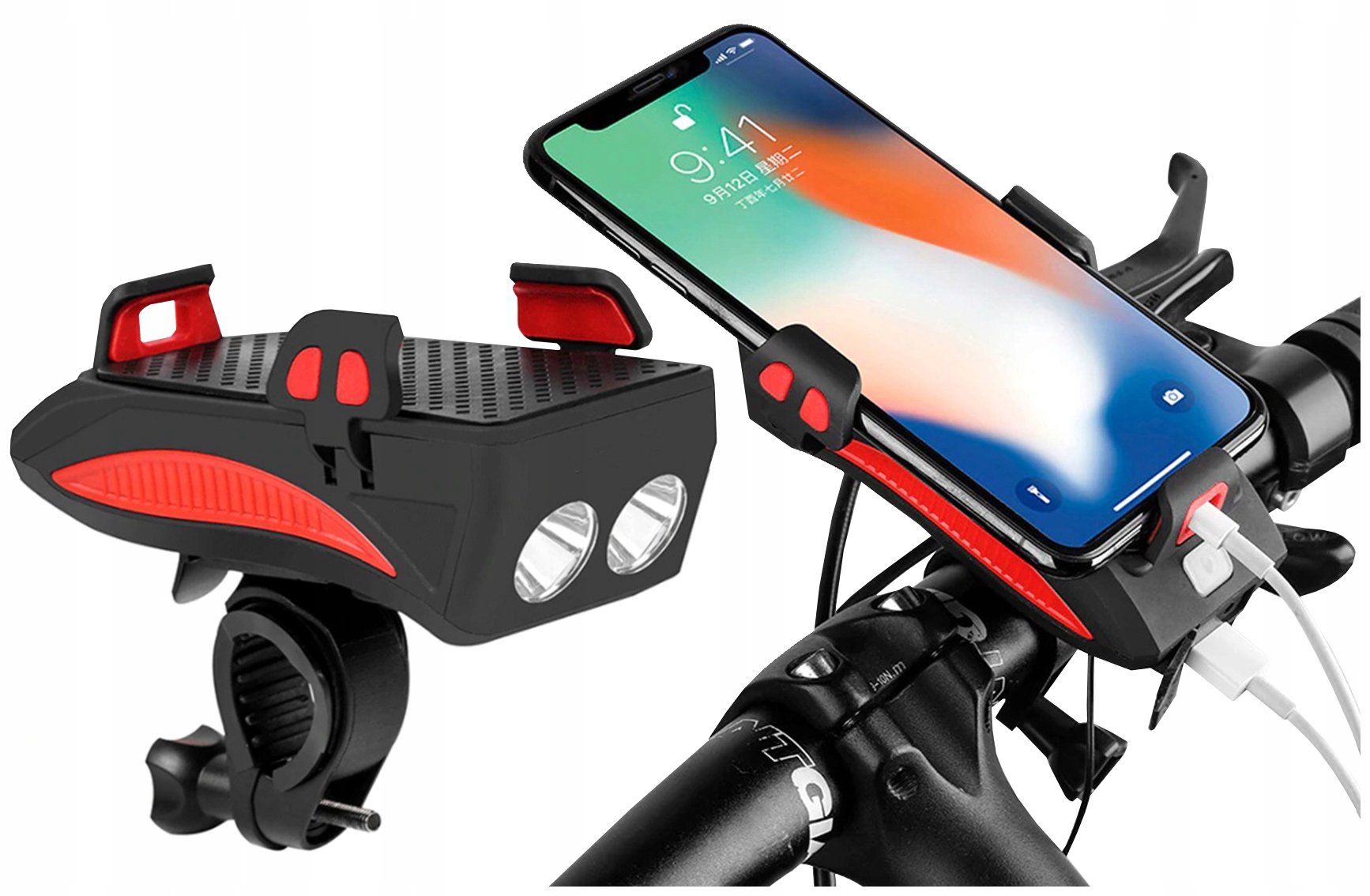 

Lampka Lampa Rowerowa Uchwyt Na Telefon Klakson