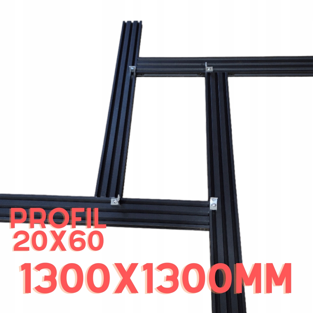nastavitelná šablona pro frézování 1300x1300 mm z profilu 20x60 černá