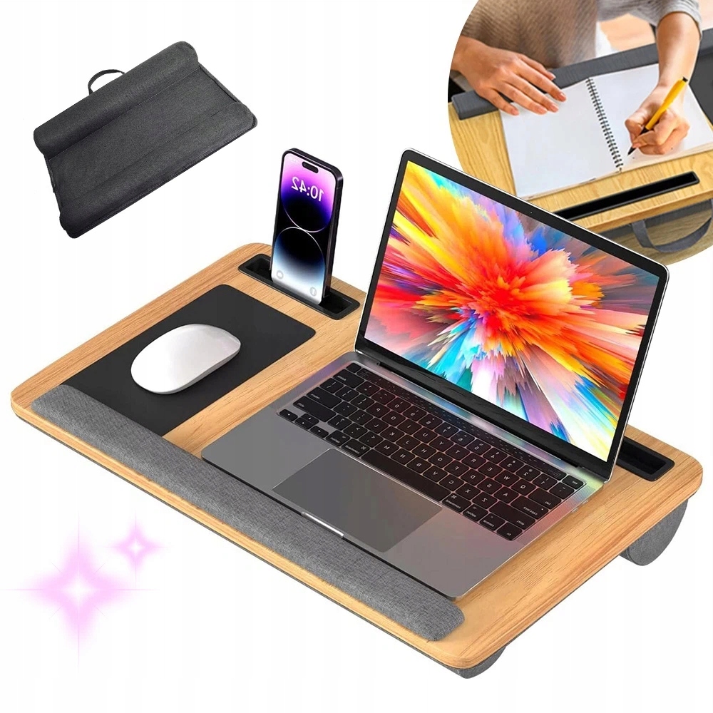 STOLIK POD LAPTOPA 55X34CM DO 17 CALI Z PODKŁADKĄ POD MYSZ