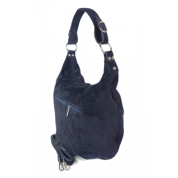 Krásná Taška-sáček Z Měkkého Semiše V Barvě Modrého Nebe_xl