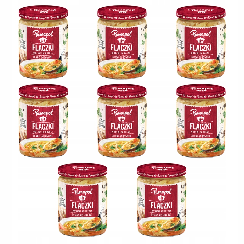 Flaczki wołowe w rosole długo gotowane 500g Pamapol X8