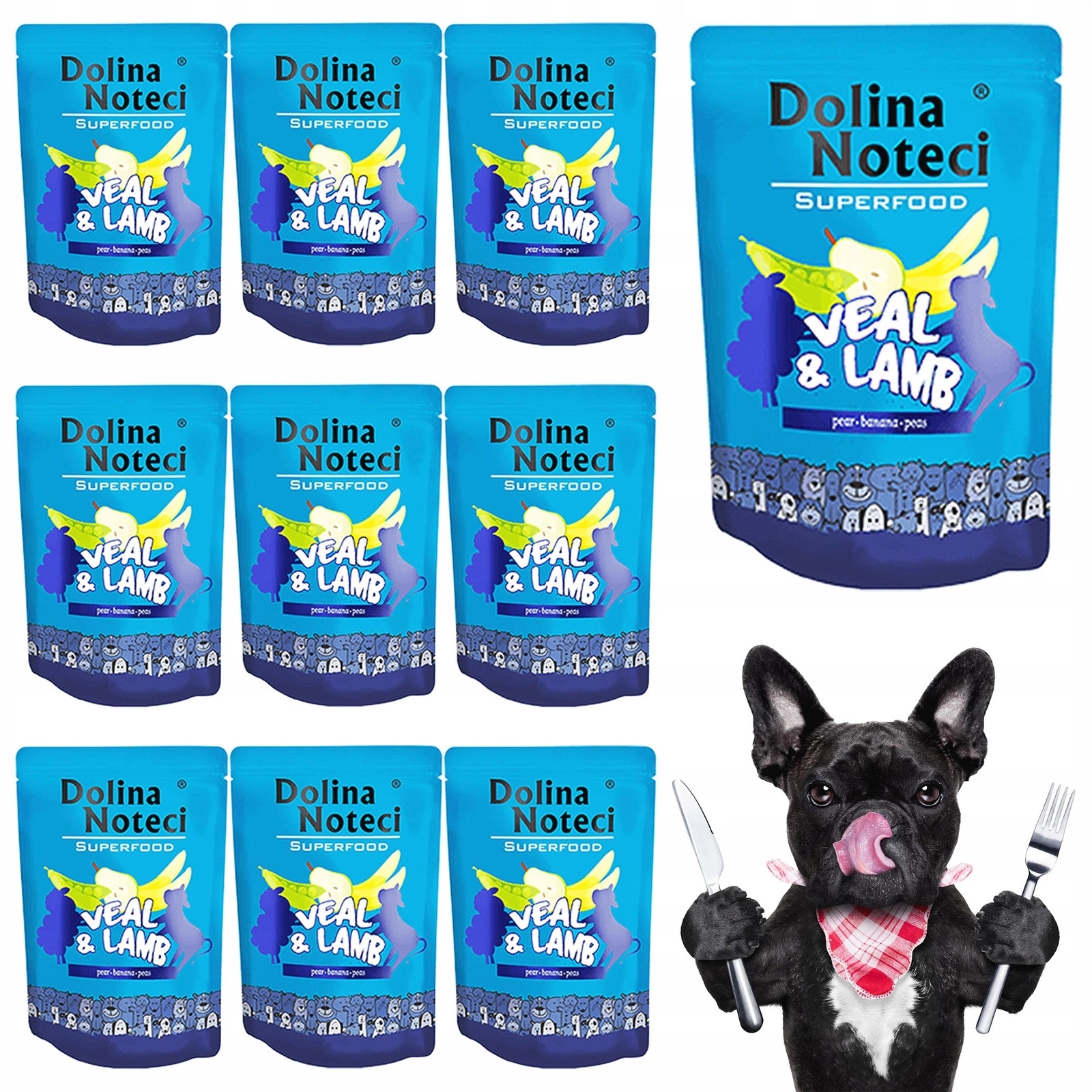 Levně Dolina Noteci Superfood Vlhké krmivo pro psy telecí jehněčí maso 10 x 300 g